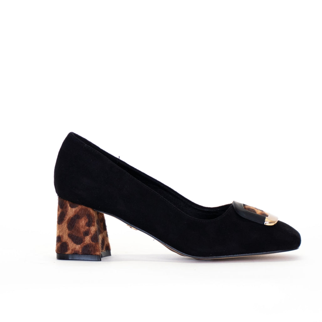 Gold & Gold -Tacco animalier Nero/Marrone