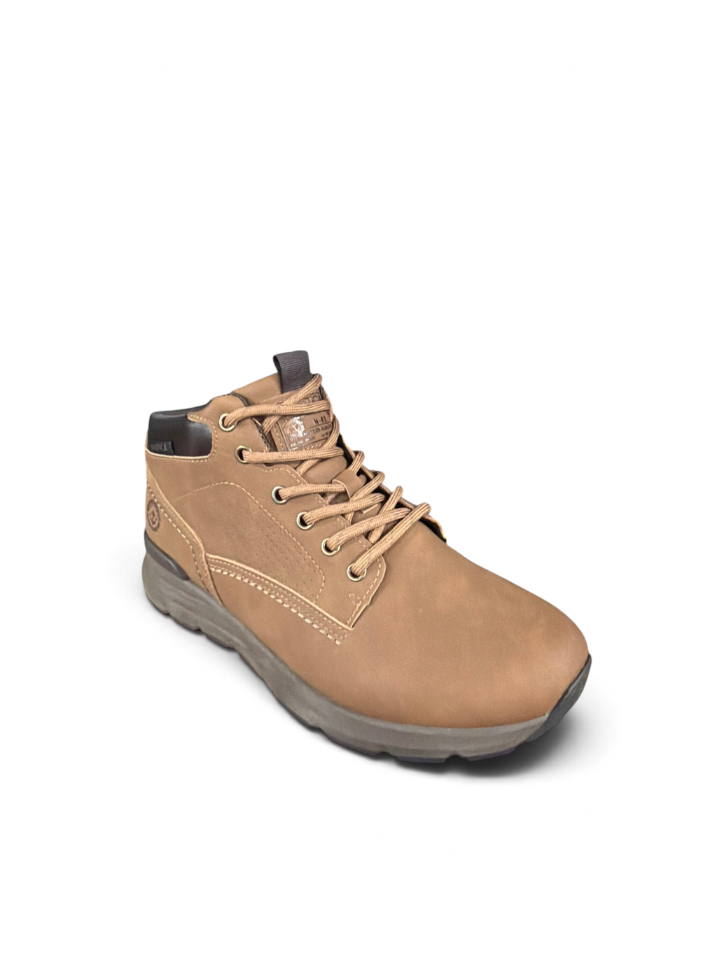Alex Calzature NAUTICA Xavier nubuck mid-top sneakers in tan with lace-up closure and durable rubber sole