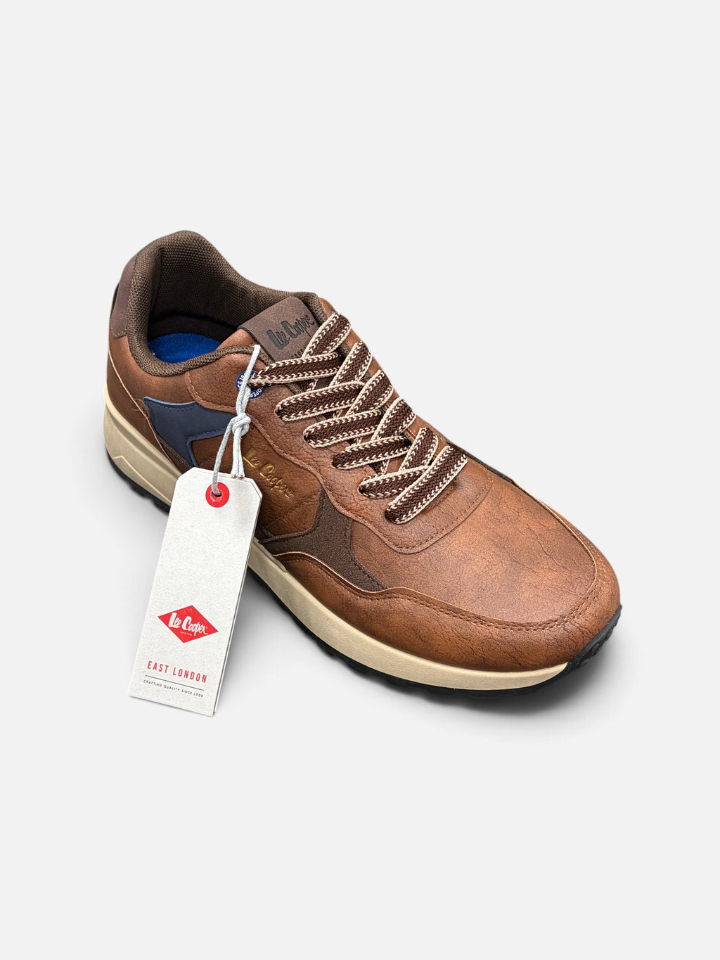 Sneakers da uomo Alex Calzature Le Cooper Liverpool in ecopelle marrone con lacci bicolore e suola a contrasto