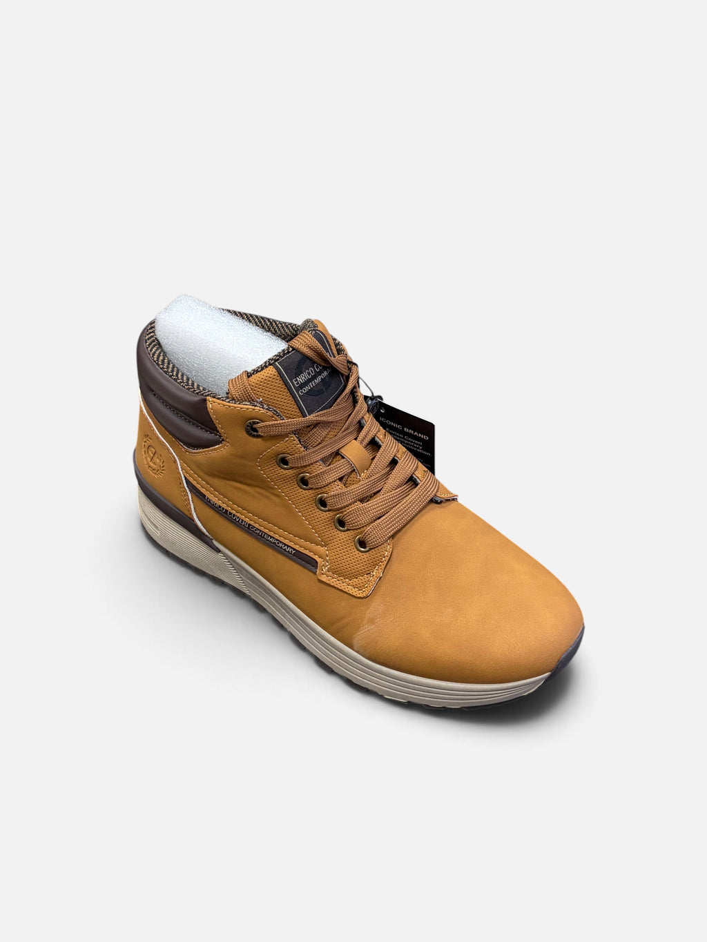 Scarponcini Brave Enrico Coveri color cuoio con dettagli marroni e suola sportiva, disponibili da Alex Calzature