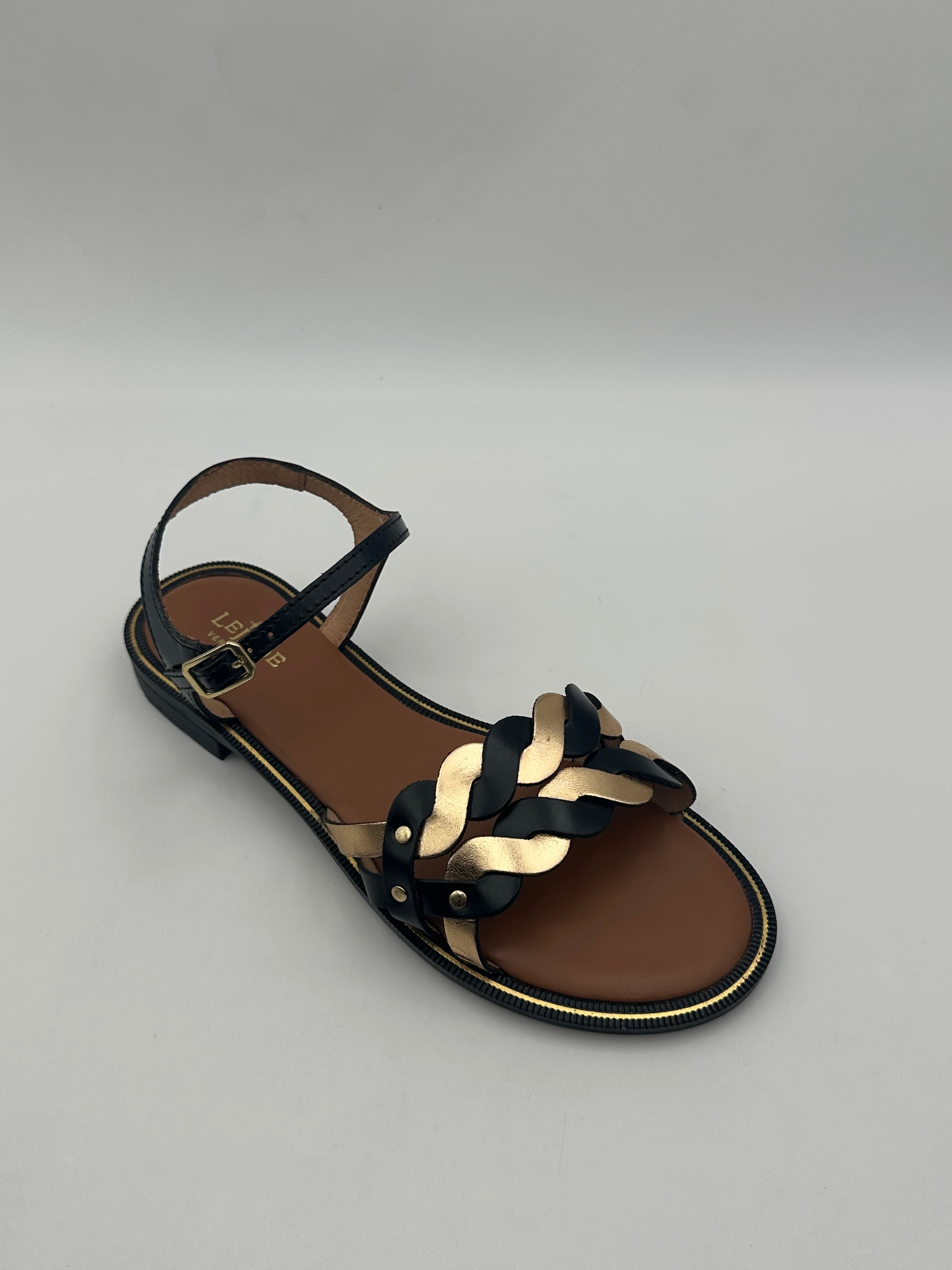 LEJADE - Sandalo Vitello ORO/NERO