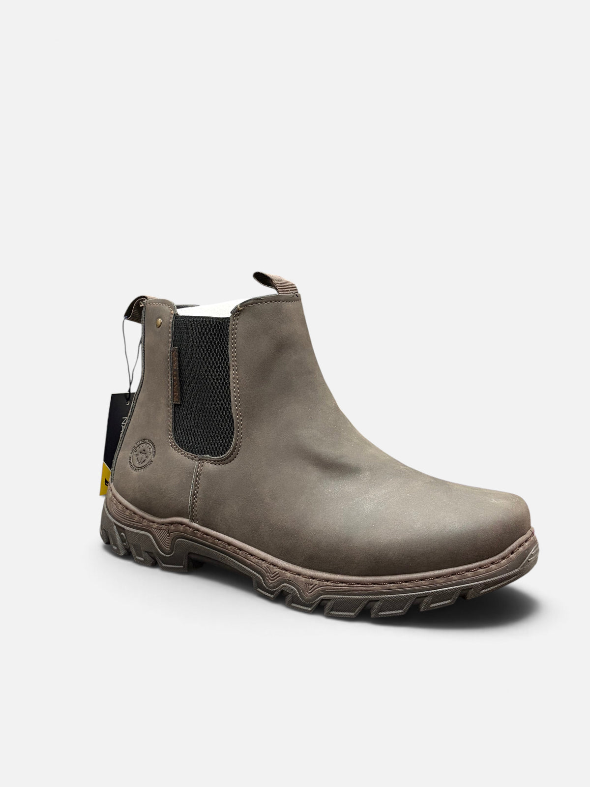 Scarponcini Chelsea Nautica State Crazy in pelle marrone con inserti elastici neri, disponibili da Alex Calzature