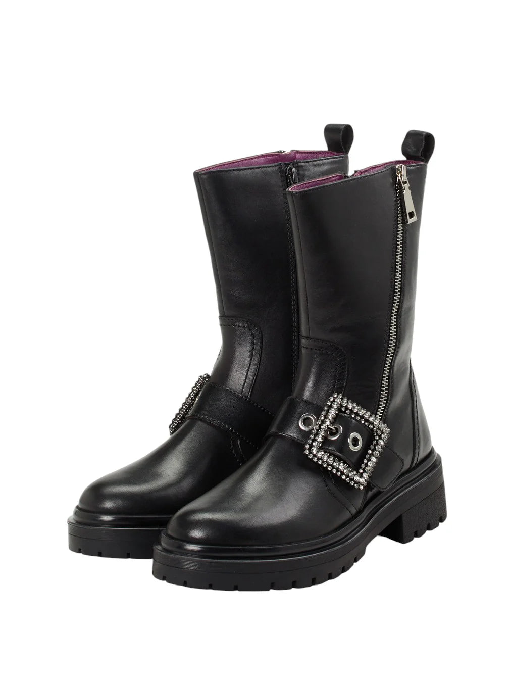 APE PAZZA-Stivaletti F3COMBAT49 in pelle nero