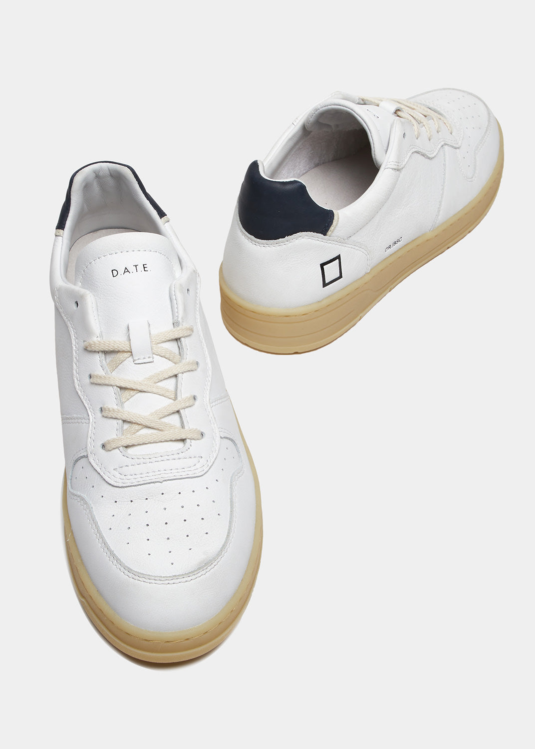 D.A.T.E. UOMO - COURT BASIC WHITE - BLU