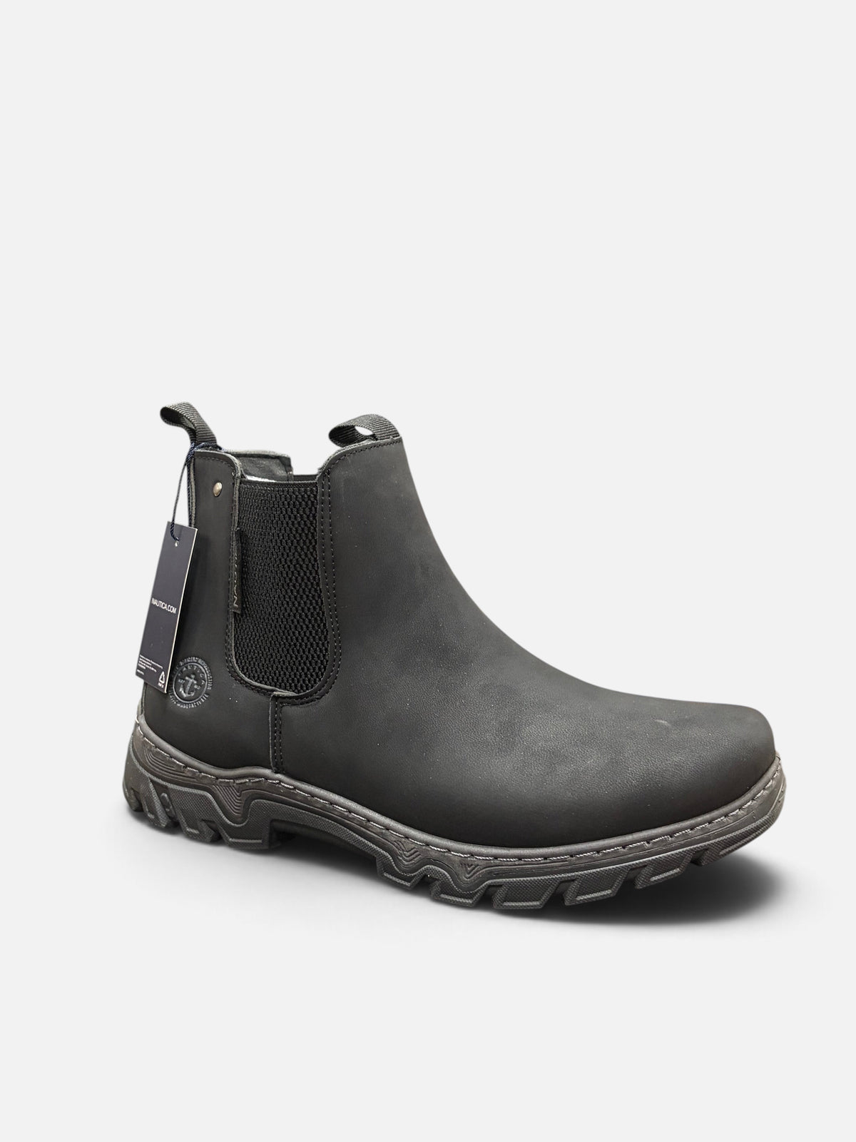 Scarponcini Chelsea Alex Calzature Nautica State Crazy da uomo in nabuk nero con suola carrarmato e inserti elastici