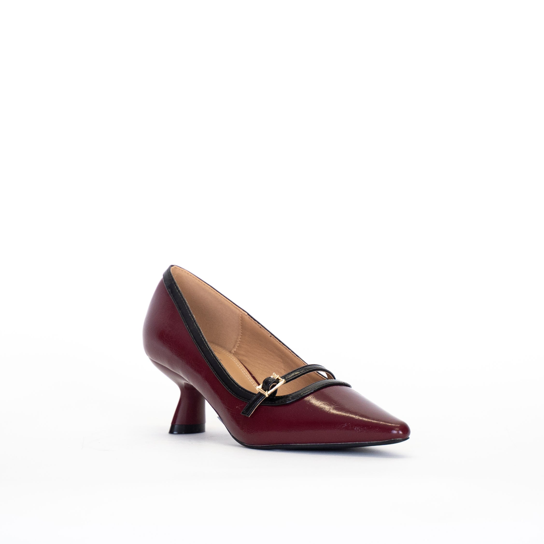 Gold & Gold - Tacco con fibbia Nero/Bordeaux