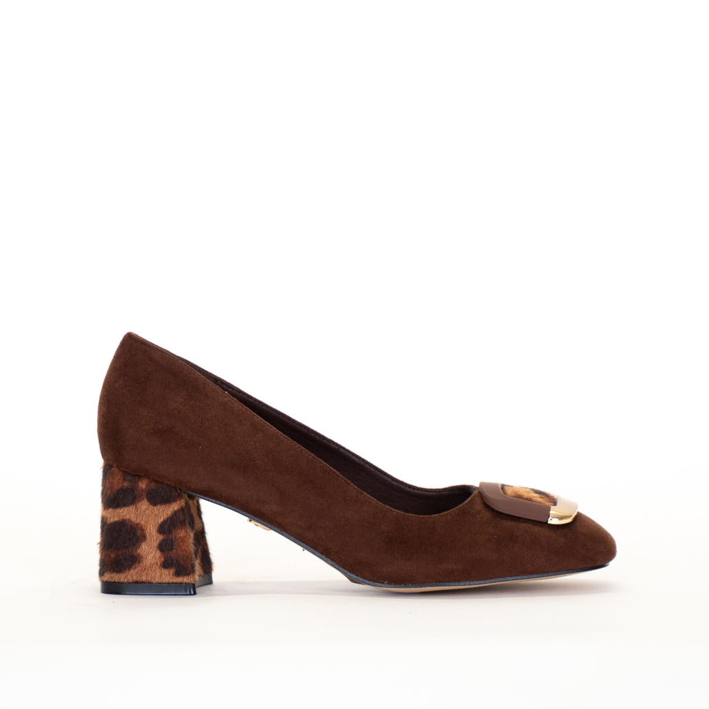 Gold & Gold -Tacco animalier Nero/Marrone