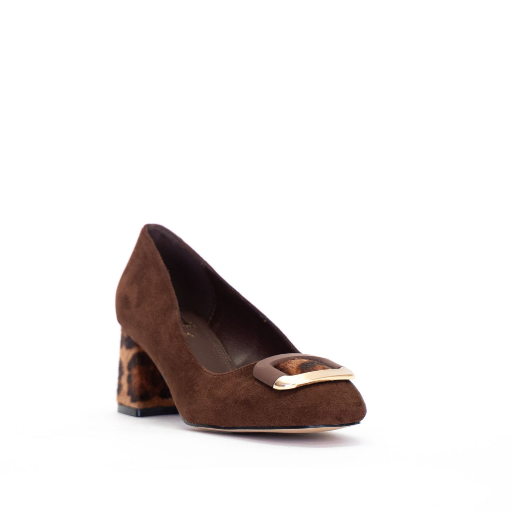 Gold & Gold -Tacco animalier Nero/Marrone