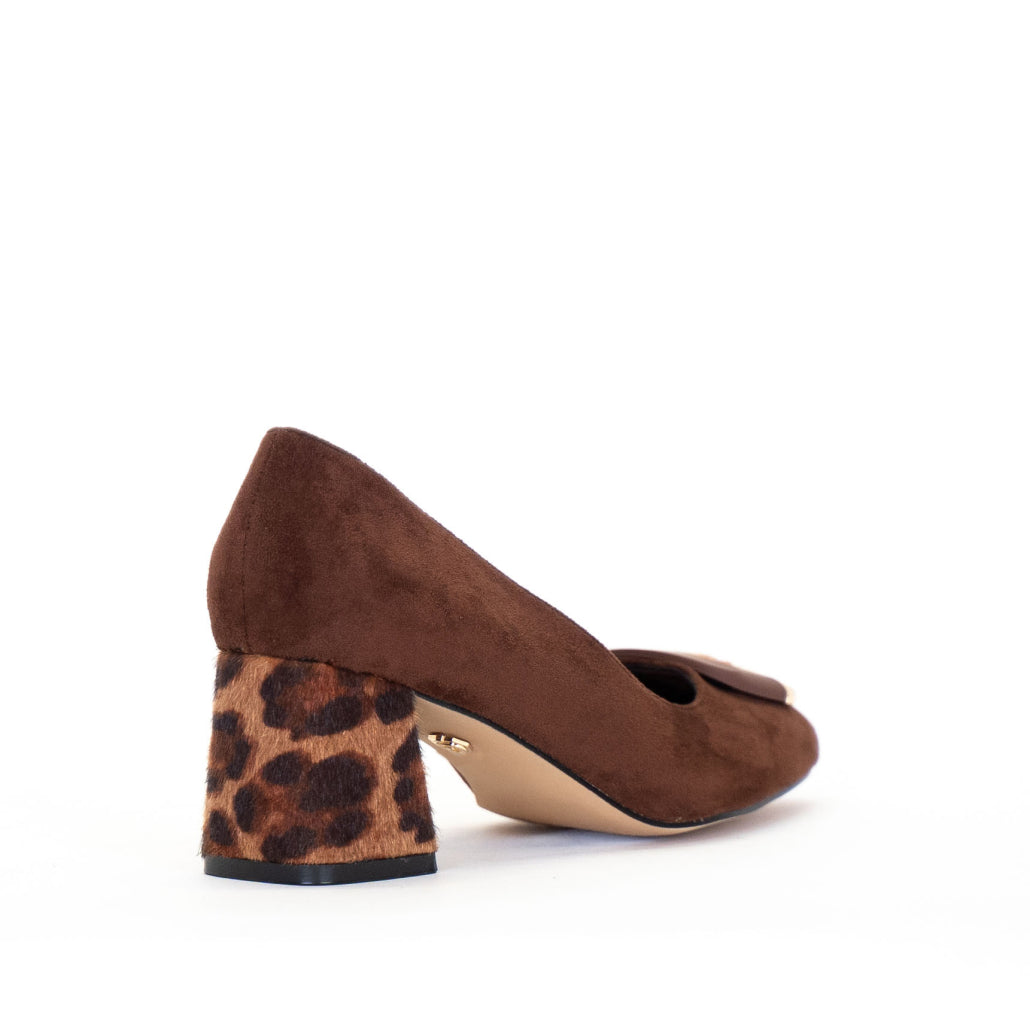 Gold & Gold -Tacco animalier Nero/Marrone