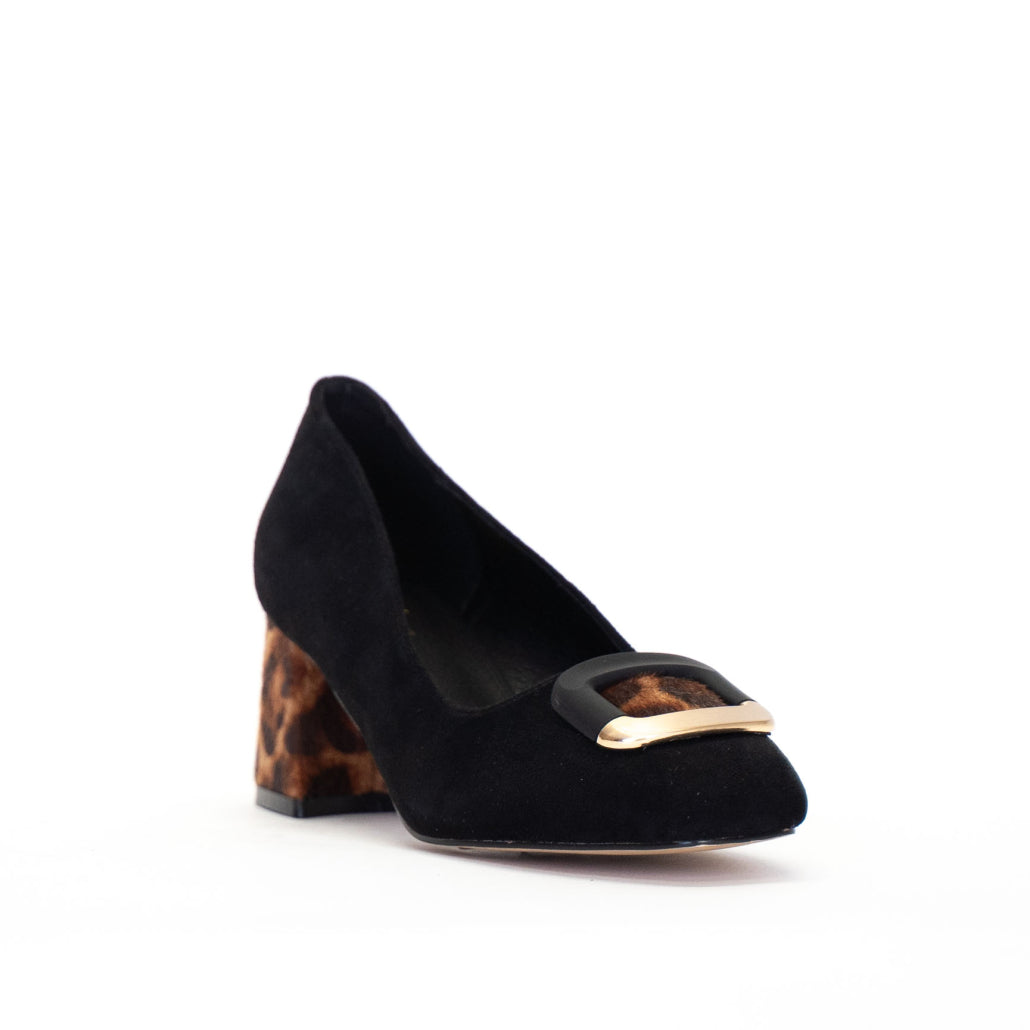 Gold & Gold -Tacco animalier Nero/Marrone