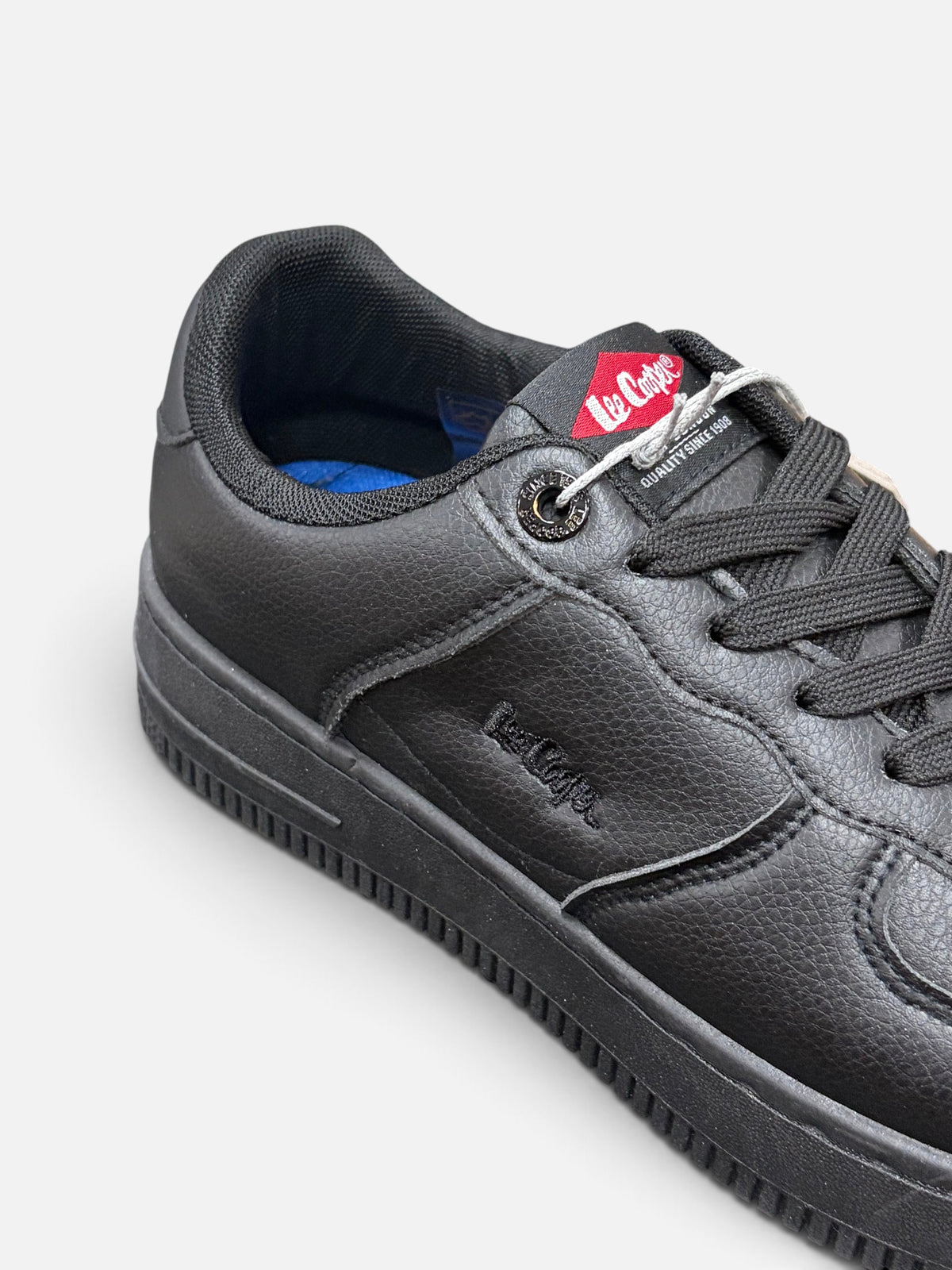 Sneaker Oxford da uomo Alex Calzature Lee Cooper in ecopelle nera con lacci e logo ricamato sul lato