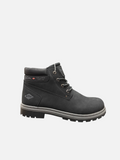 Scarponcini neri da uomo Lee Cooper in nabuk con lacci e suola carrarmato, disponibili presso Alex Calzature