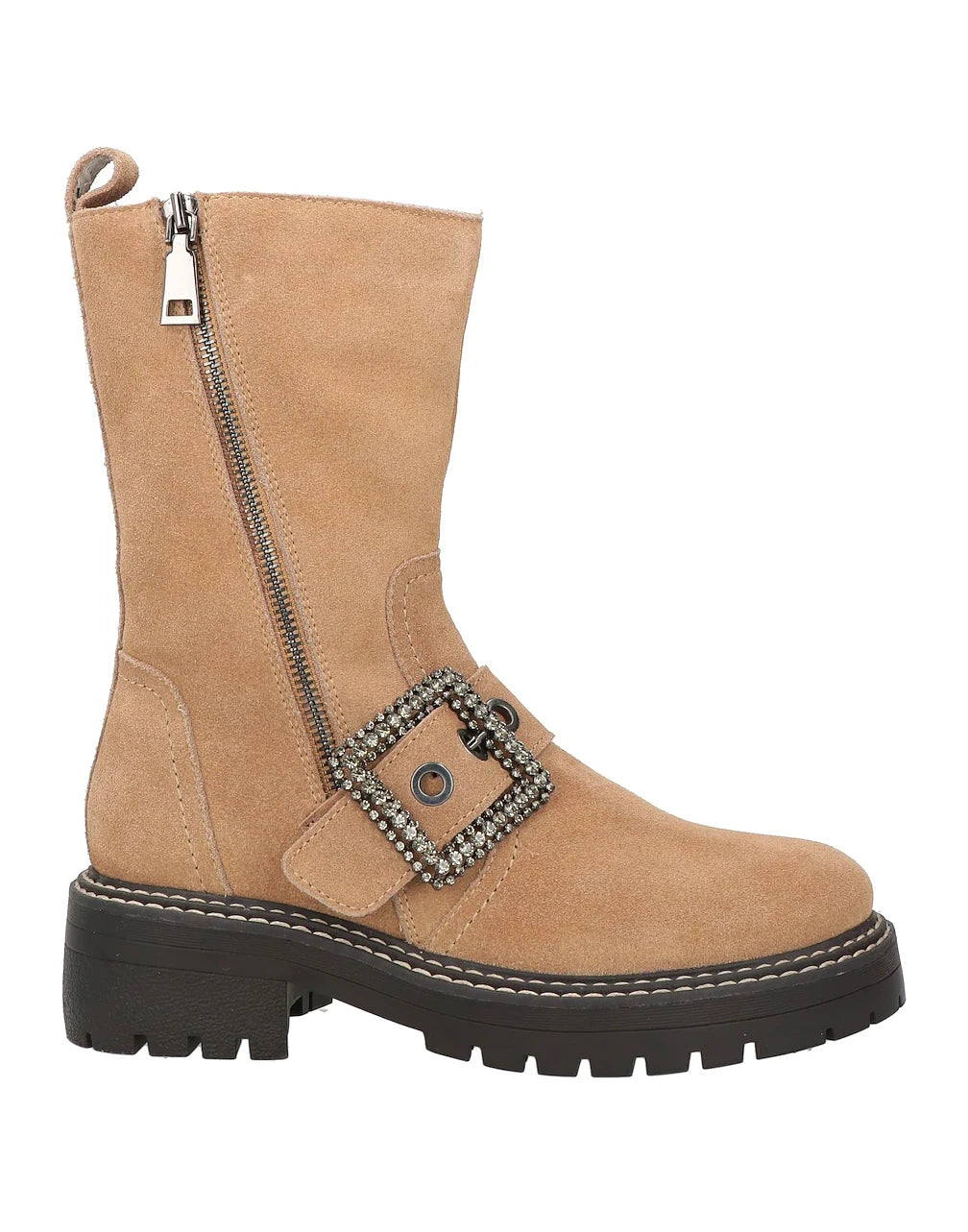 APE PAZZA-Stivaletti F3COMBAT43 in pelle scamosciata marrone-beige
