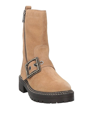 APE PAZZA-Stivaletti F3COMBAT43 in pelle scamosciata marrone-beige