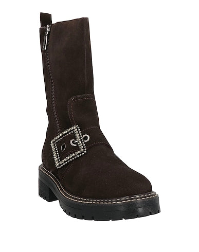 APE PAZZA-Stivaletti F3COMBAT43 in pelle scamosciata marrone-beige