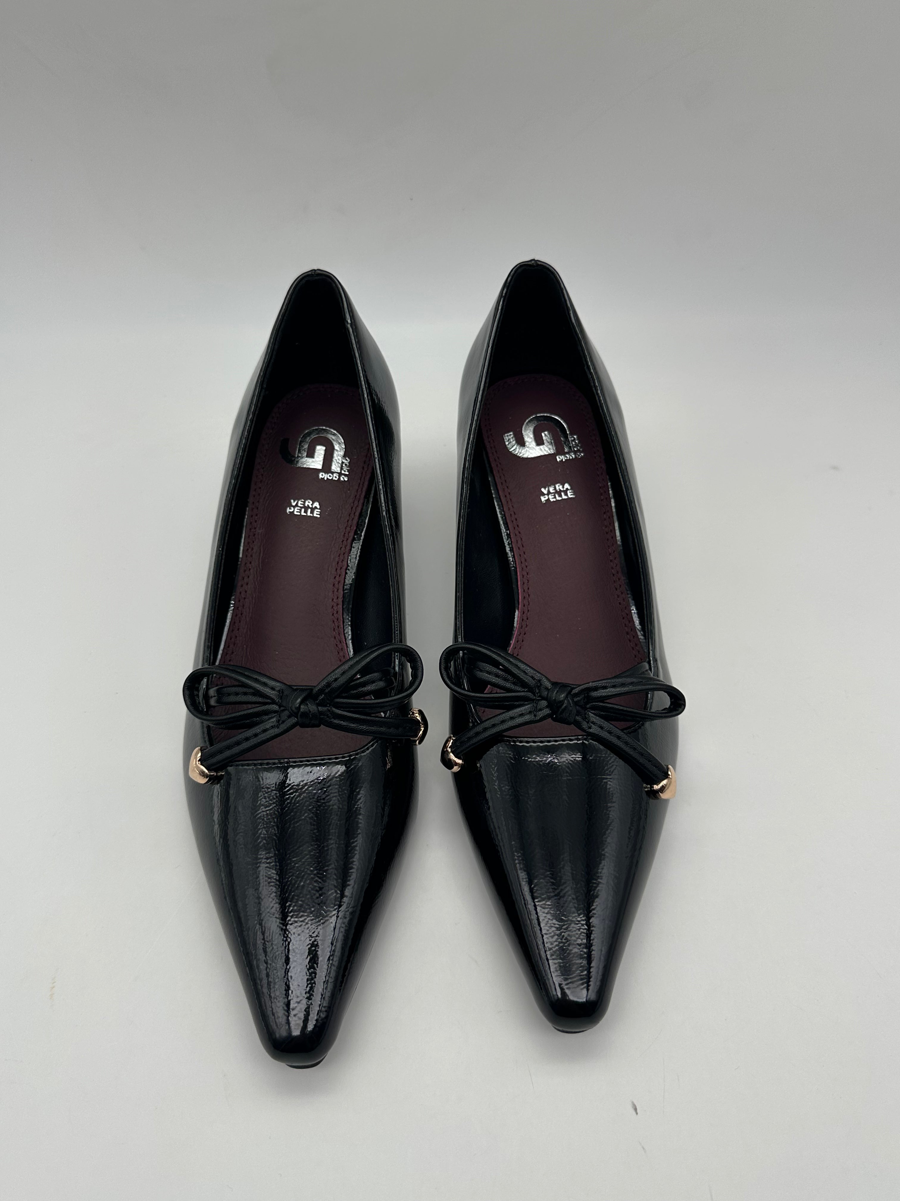 Gold & Gold - Tacco con fiocco Nero/Bordeaux