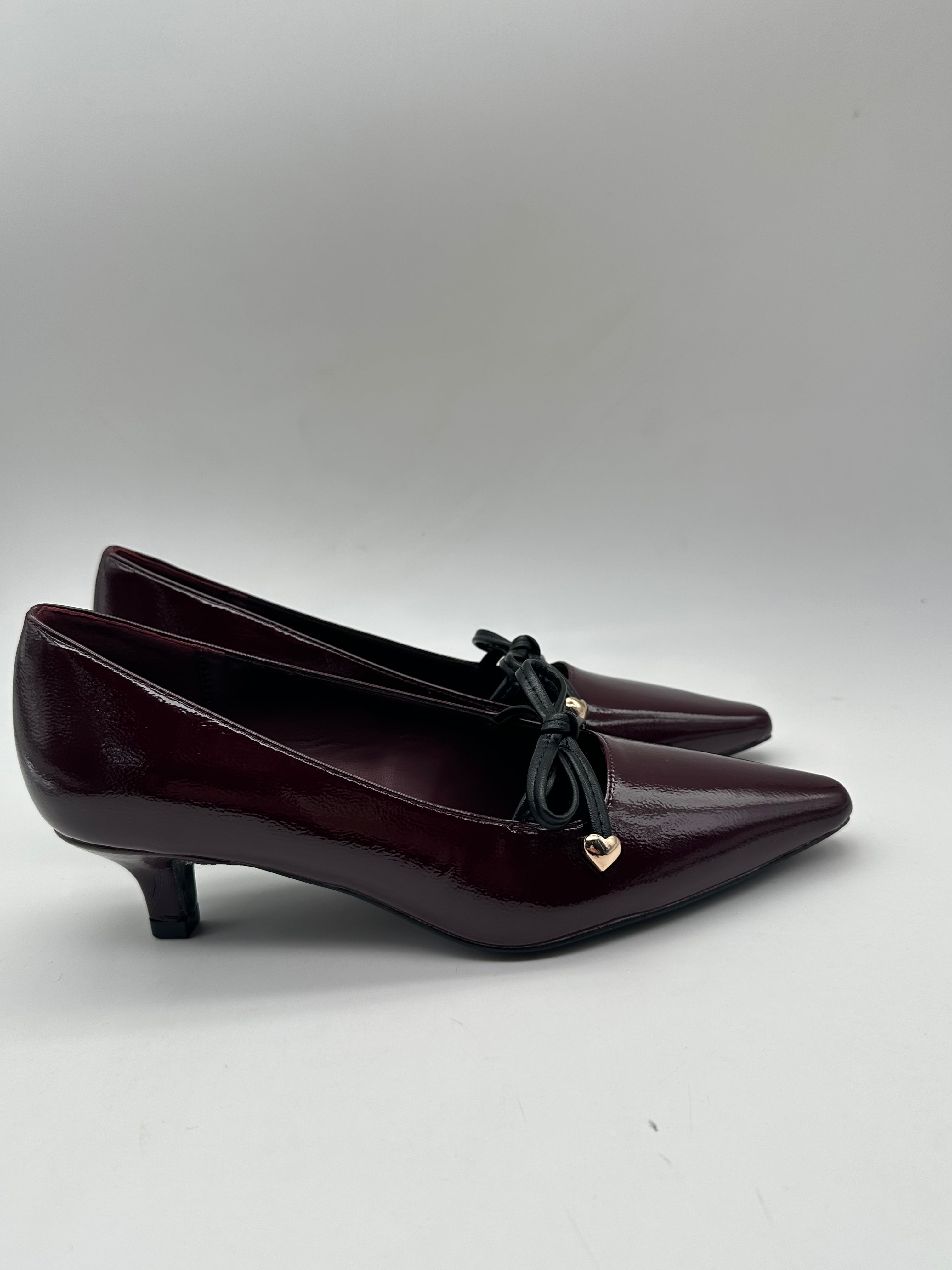Gold & Gold - Tacco con fiocco Nero/Bordeaux