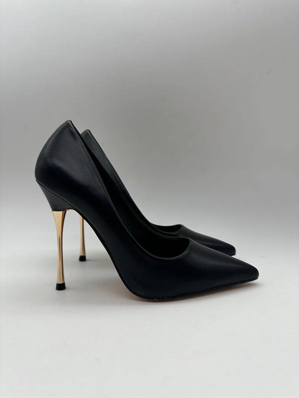 Gold & Gold - Tacco a stiletto effetto scultura Nero/Rosso