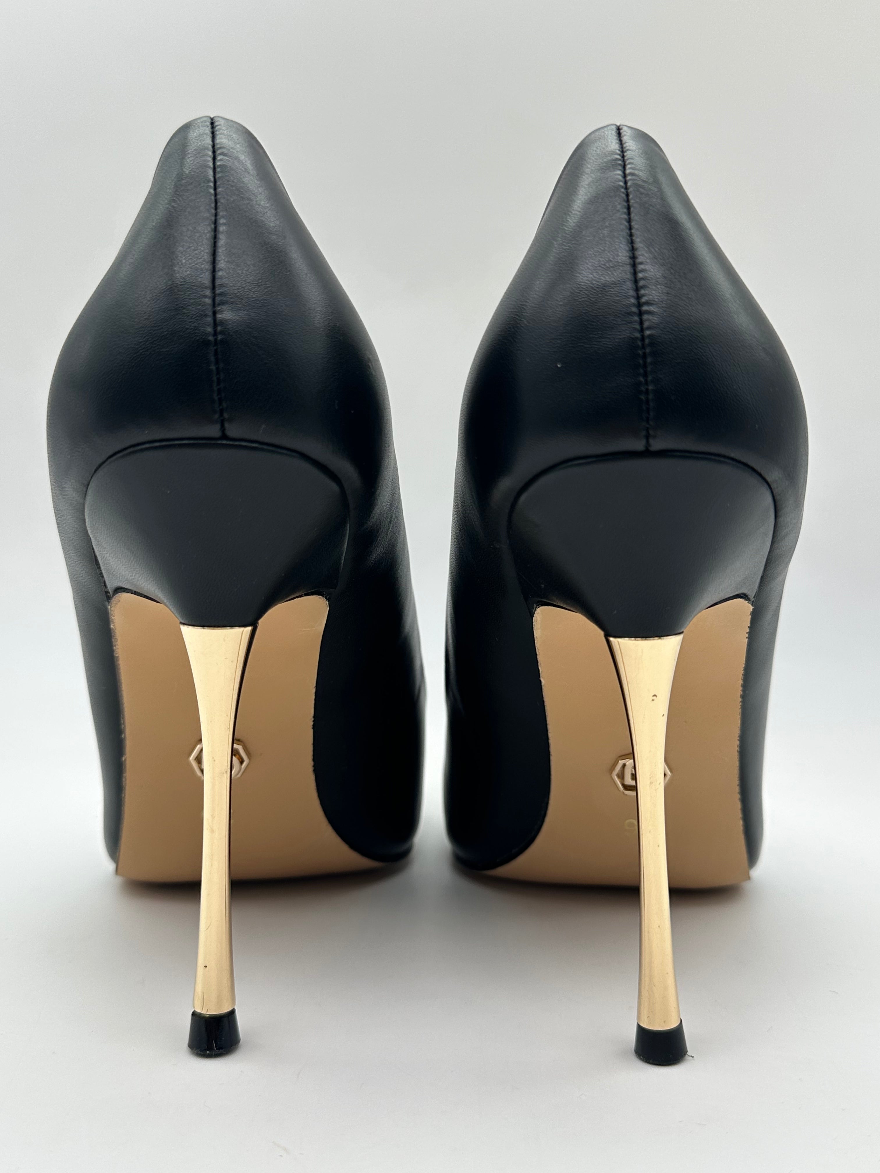 Gold & Gold - Tacco a stiletto effetto scultura Nero/Rosso