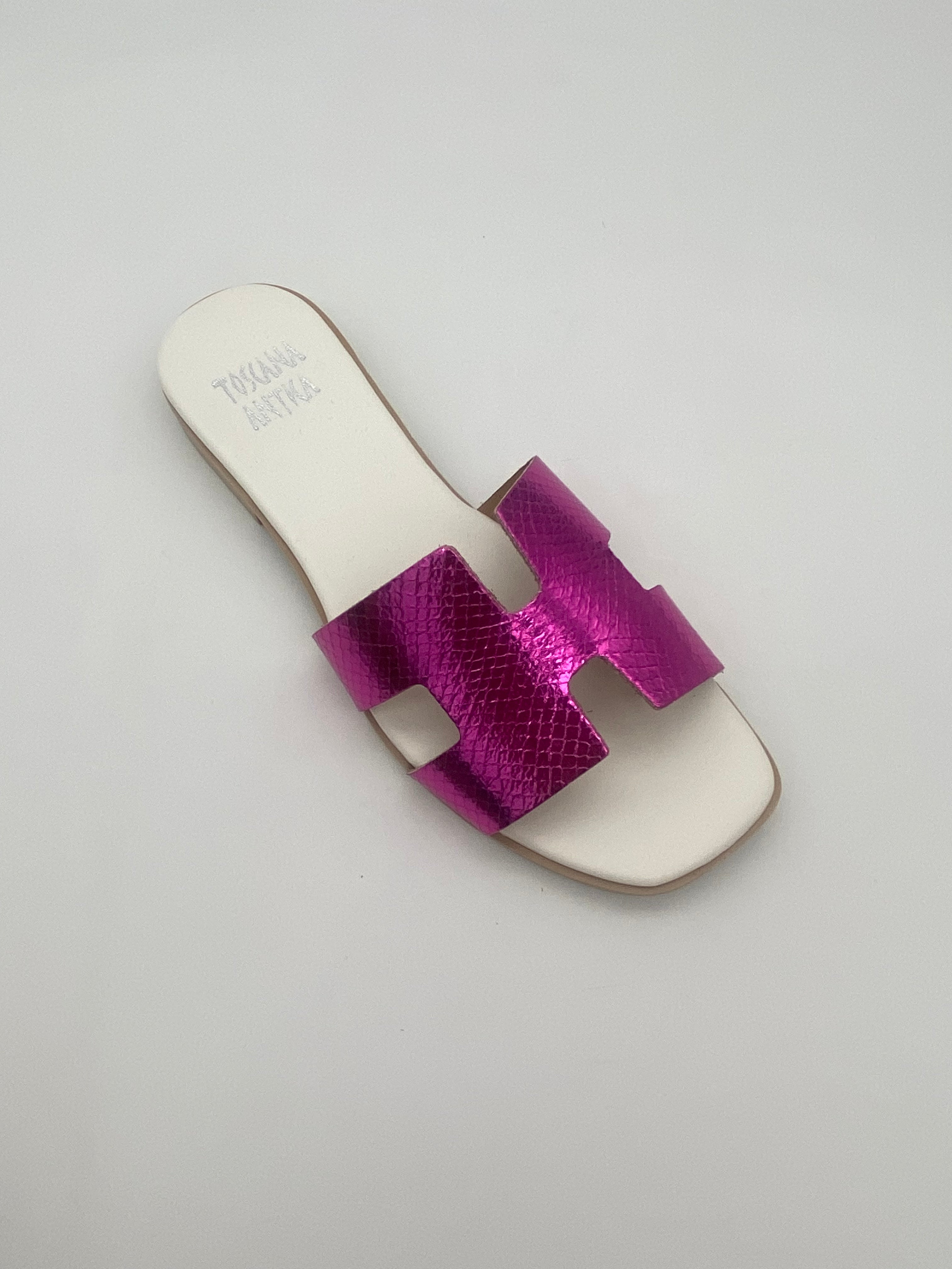 TOSCANA ANTICA - Ciabatte Metallic Fucsia - Donna