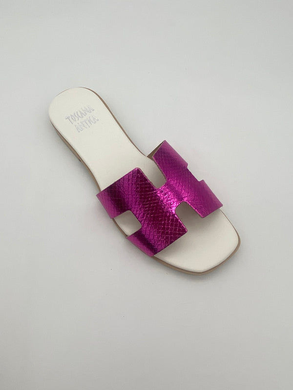 TOSCANA ANTICA - Ciabatte Metallic Fucsia - Donna