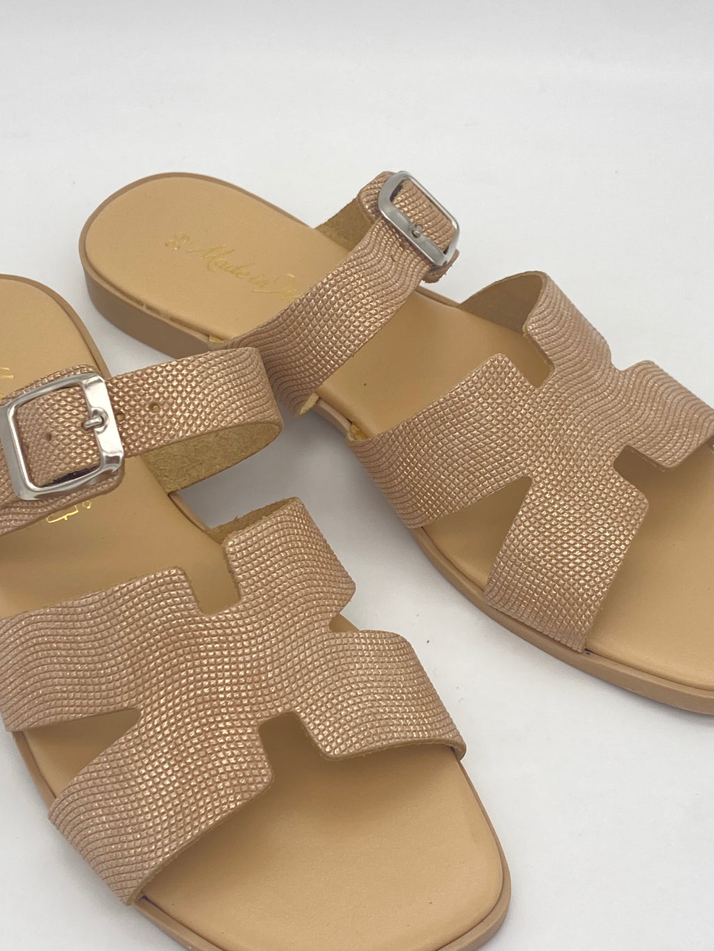 Made in Italy - Ciabatte con Fibbia Rosa - Donna