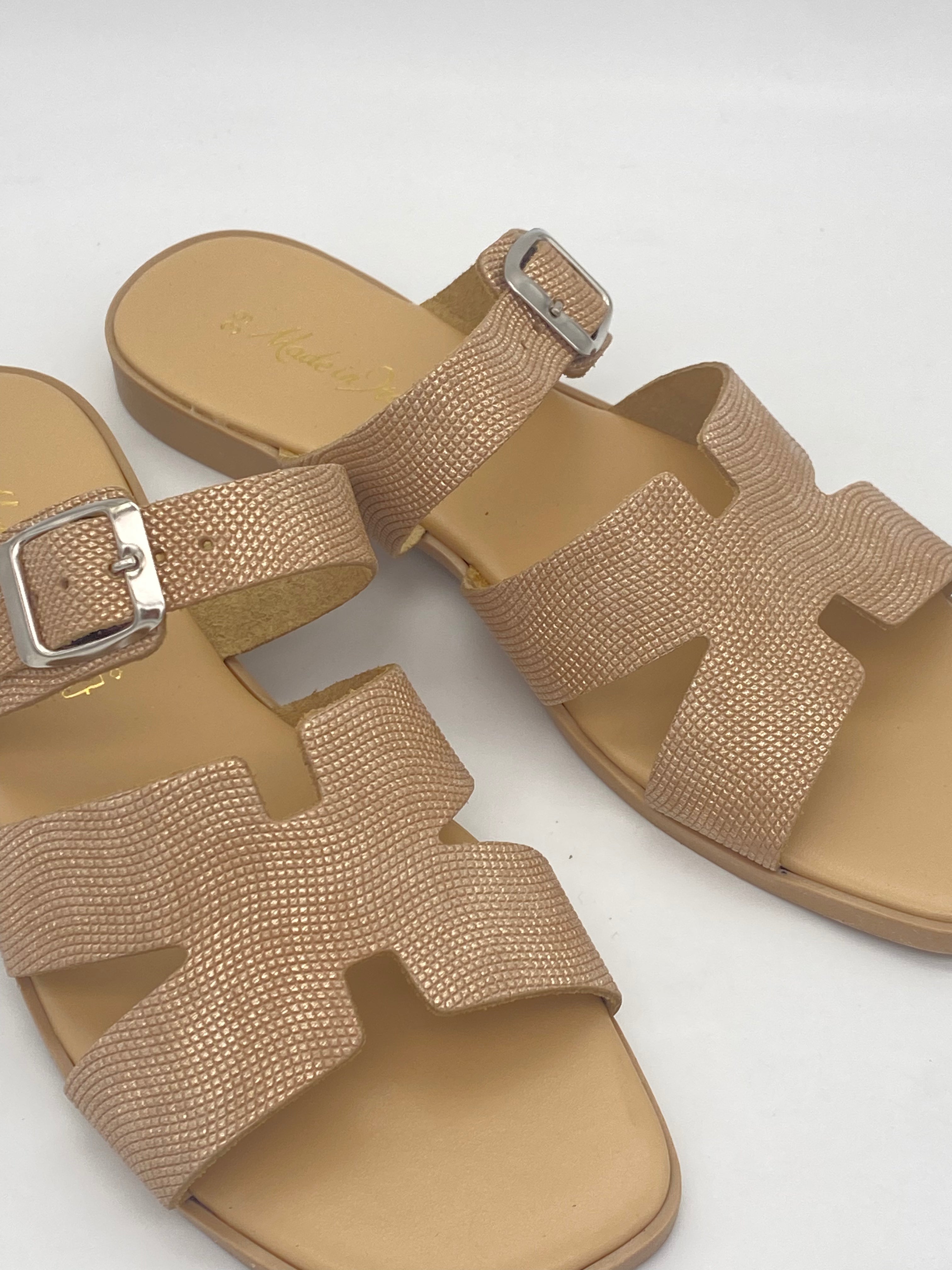 Made in Italy - Ciabatte con Fibbia Rosa - Donna