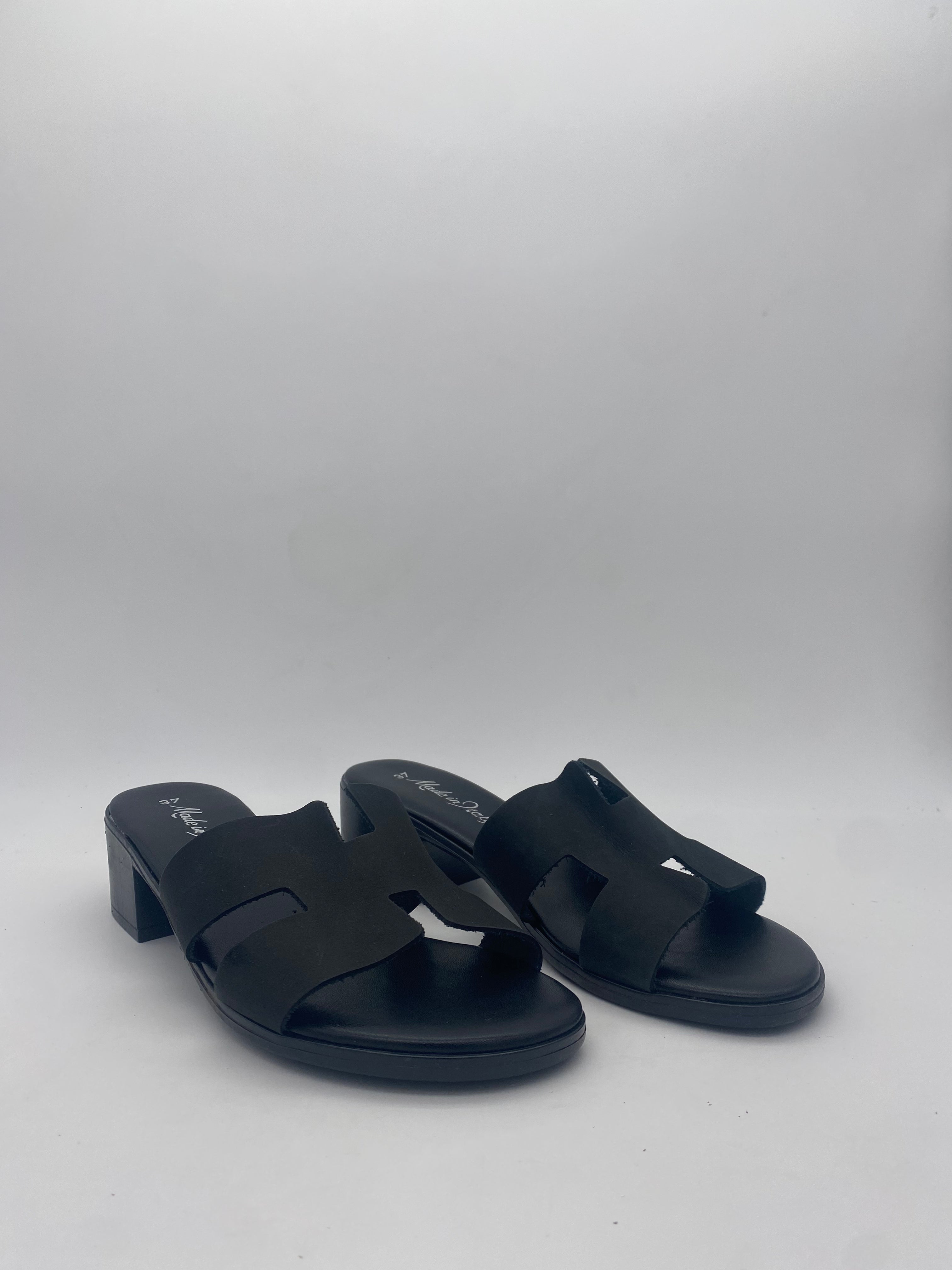 Made in Italy - Ciabatte con Tacco Vell/Nero - Donna