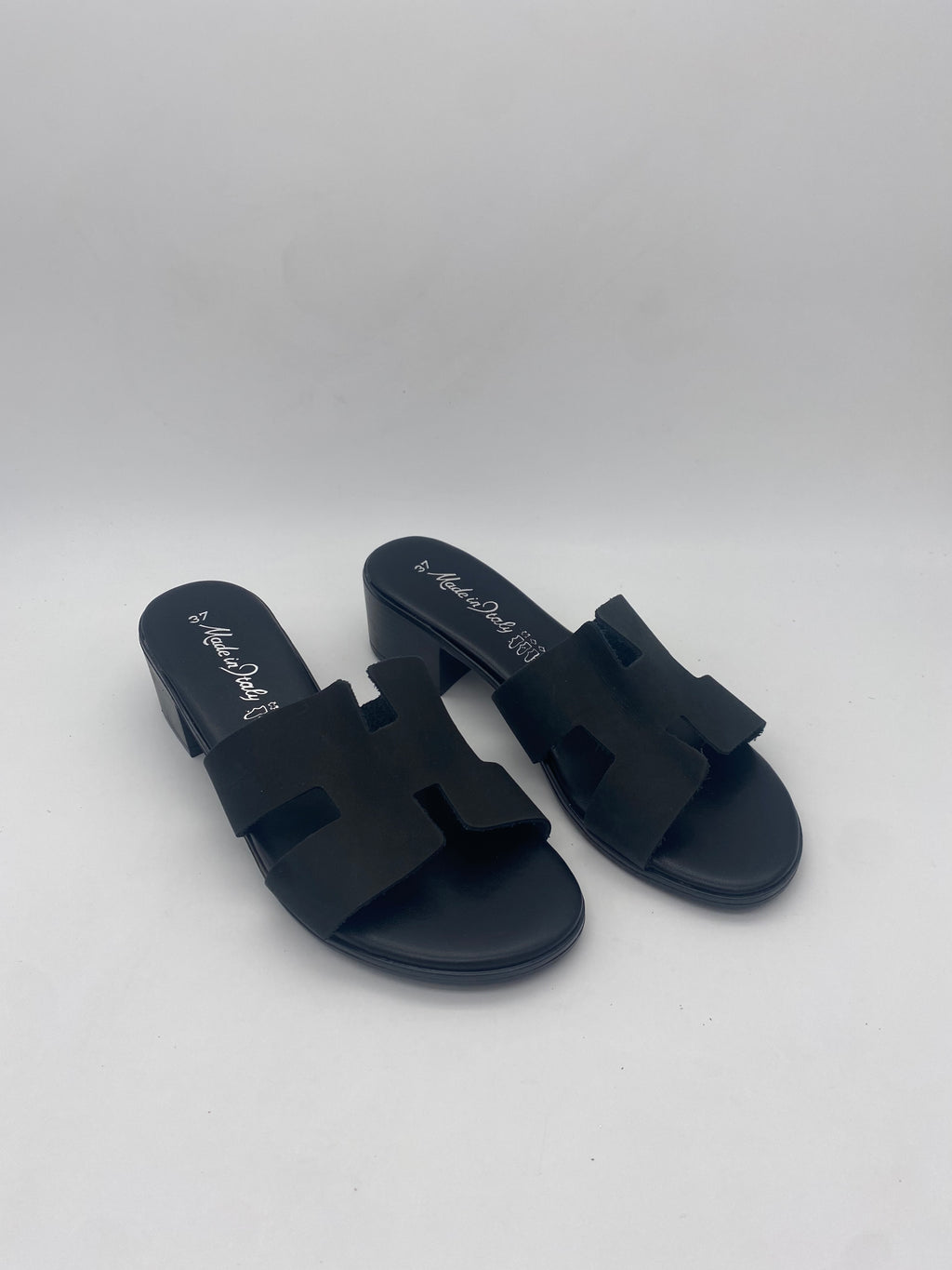 Made in Italy - Ciabatte con Tacco Vell/Nero - Donna