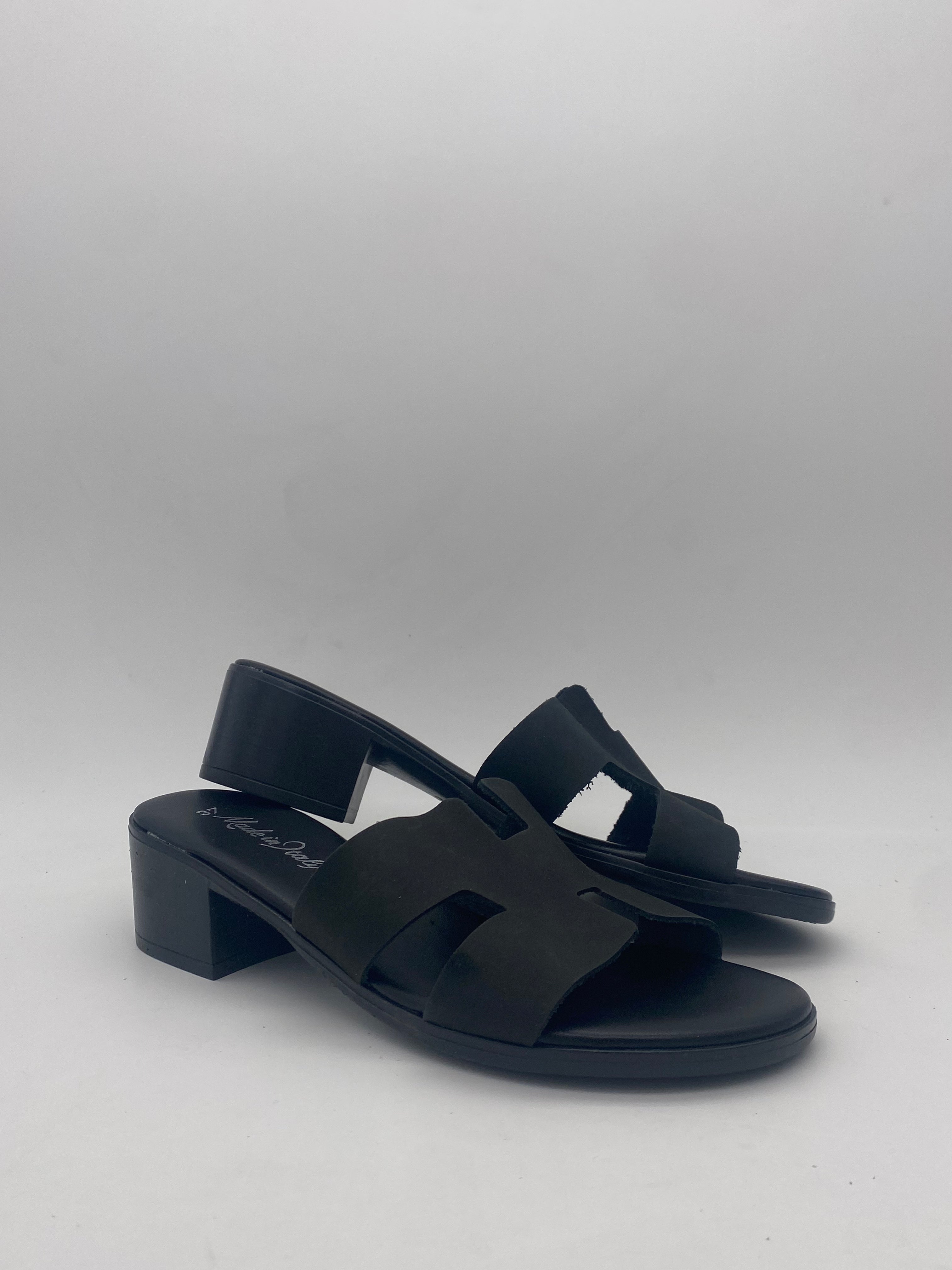 Made in Italy - Ciabatte con Tacco Vell/Nero - Donna