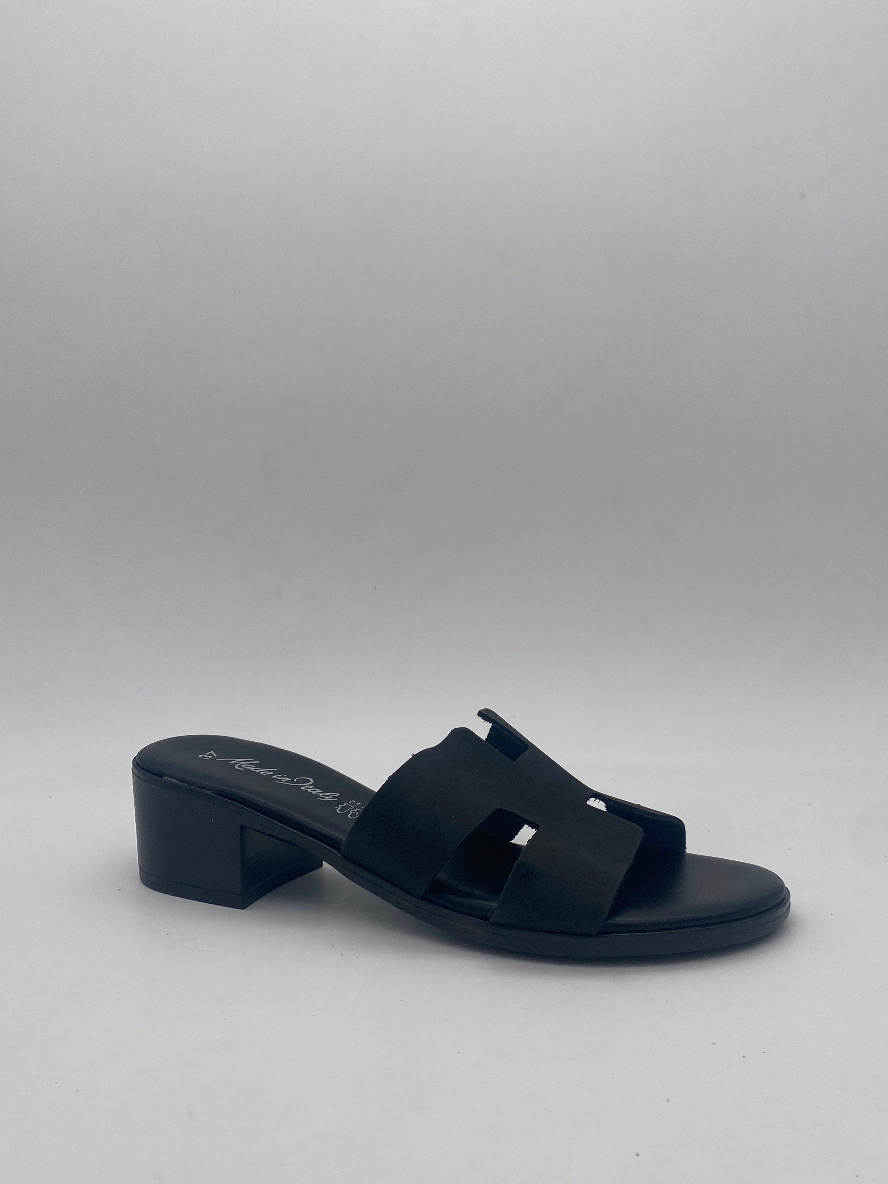 Made in Italy - Ciabatte con Tacco Vell/Nero - Donna