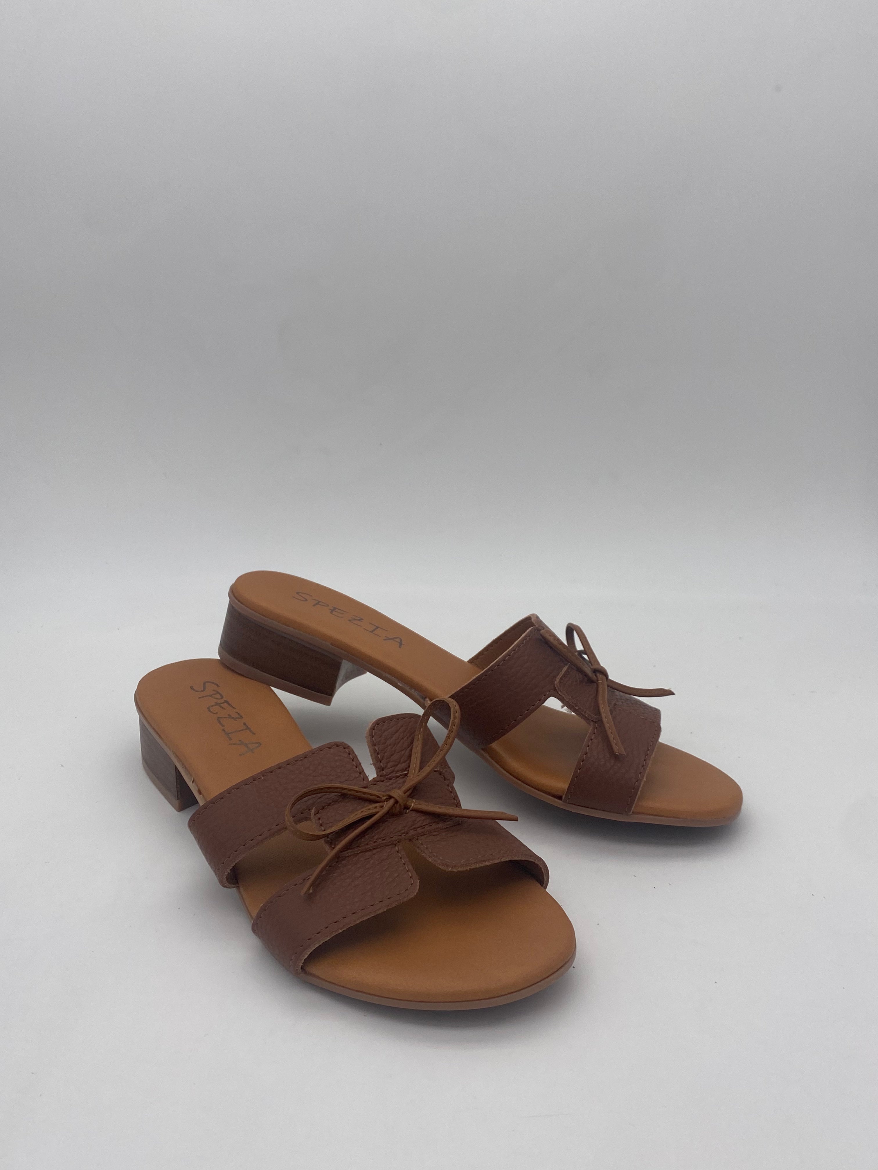 Made in Italy - Ciabatte con Tacco Cuoio - Donna
