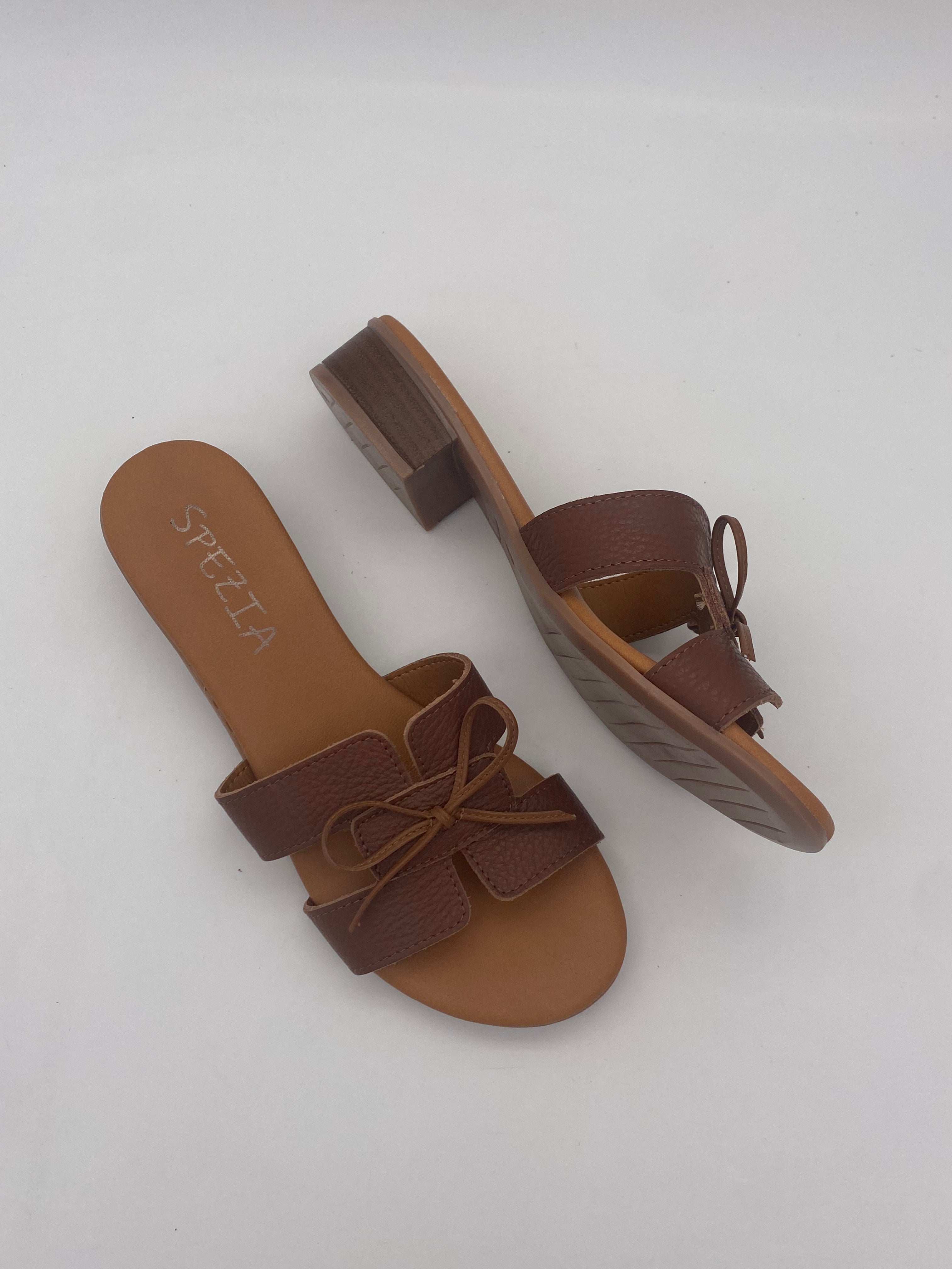 Made in Italy - Ciabatte con Tacco Cuoio - Donna