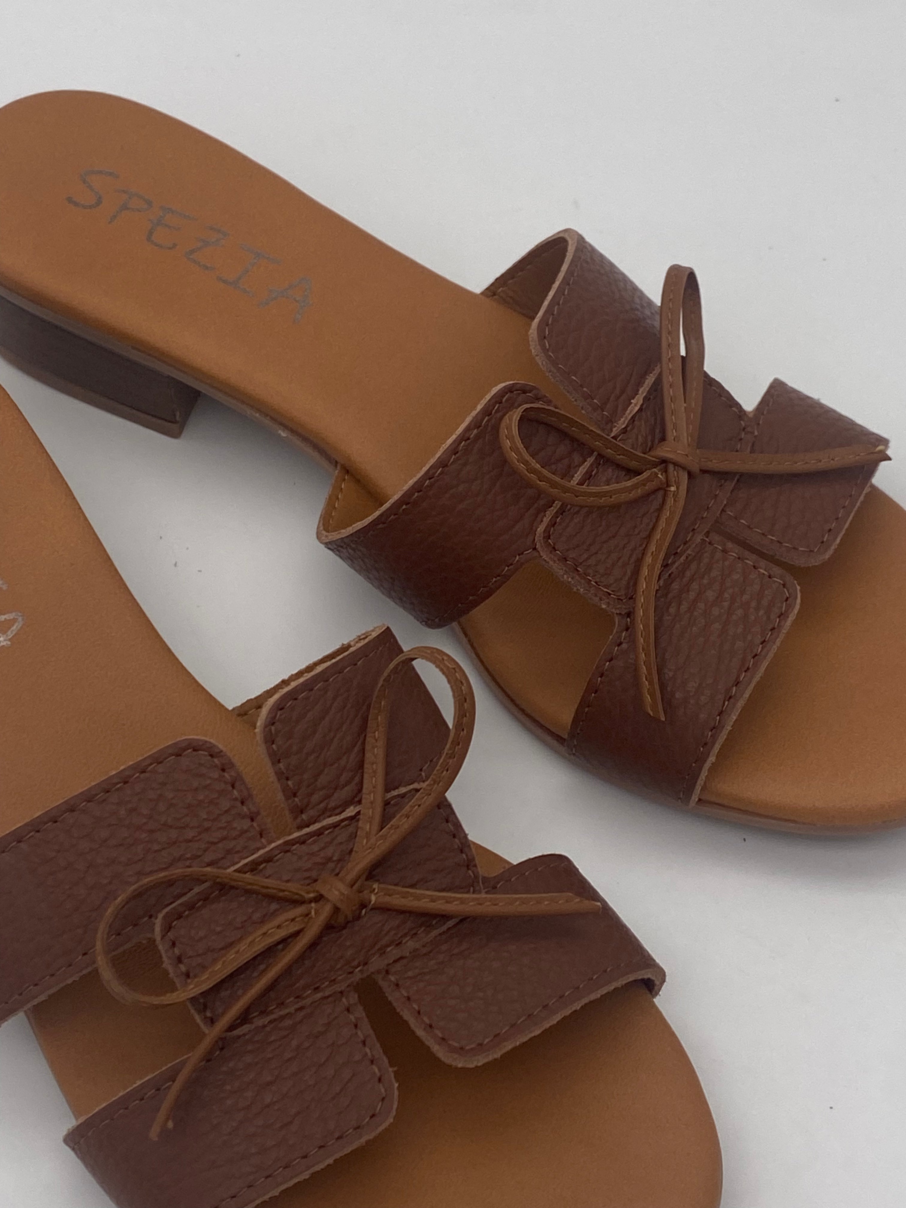 Made in Italy - Ciabatte con Tacco Cuoio - Donna