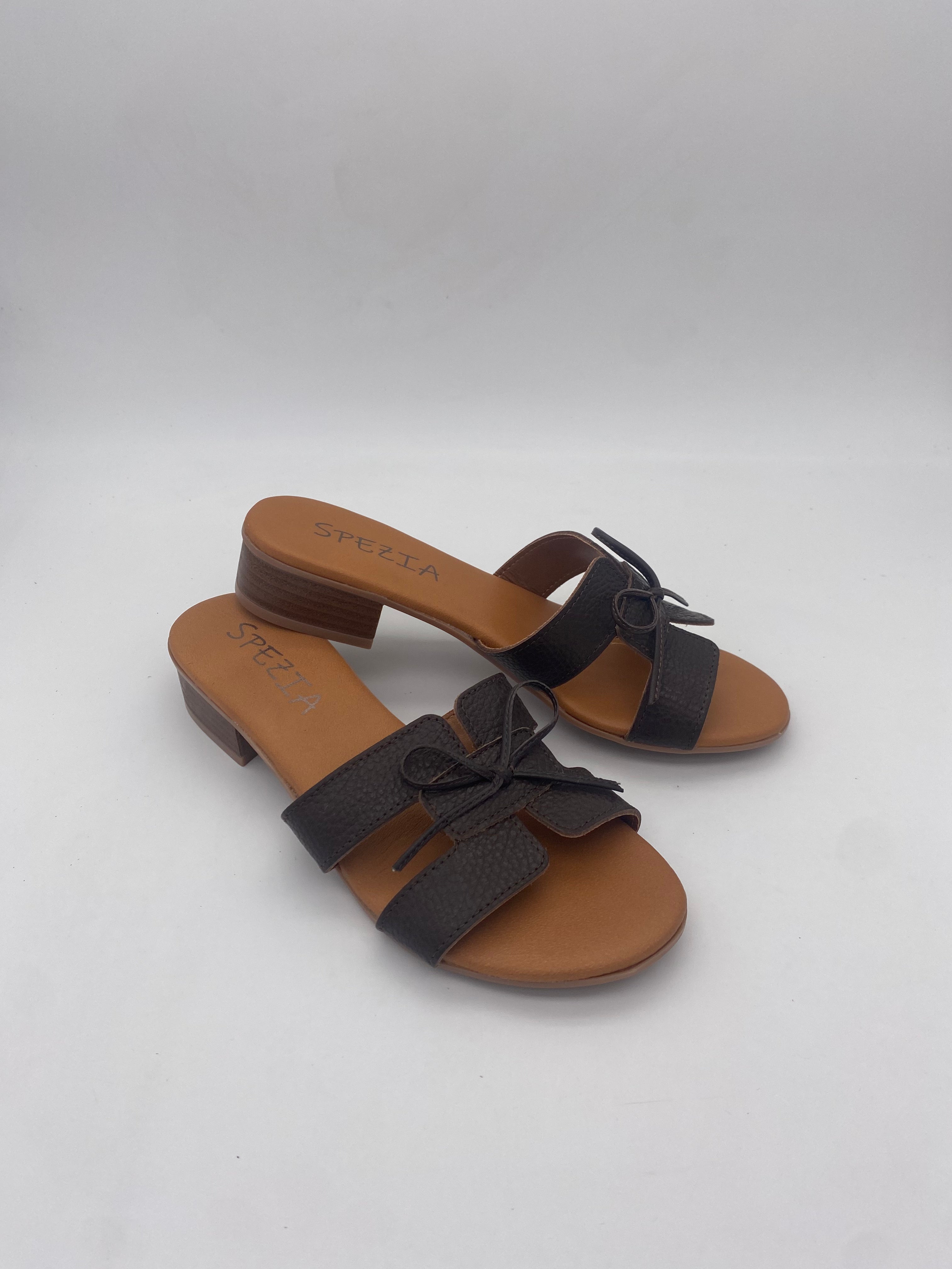 Made in Italy - Ciabatte con Tacco Cuoio - Donna