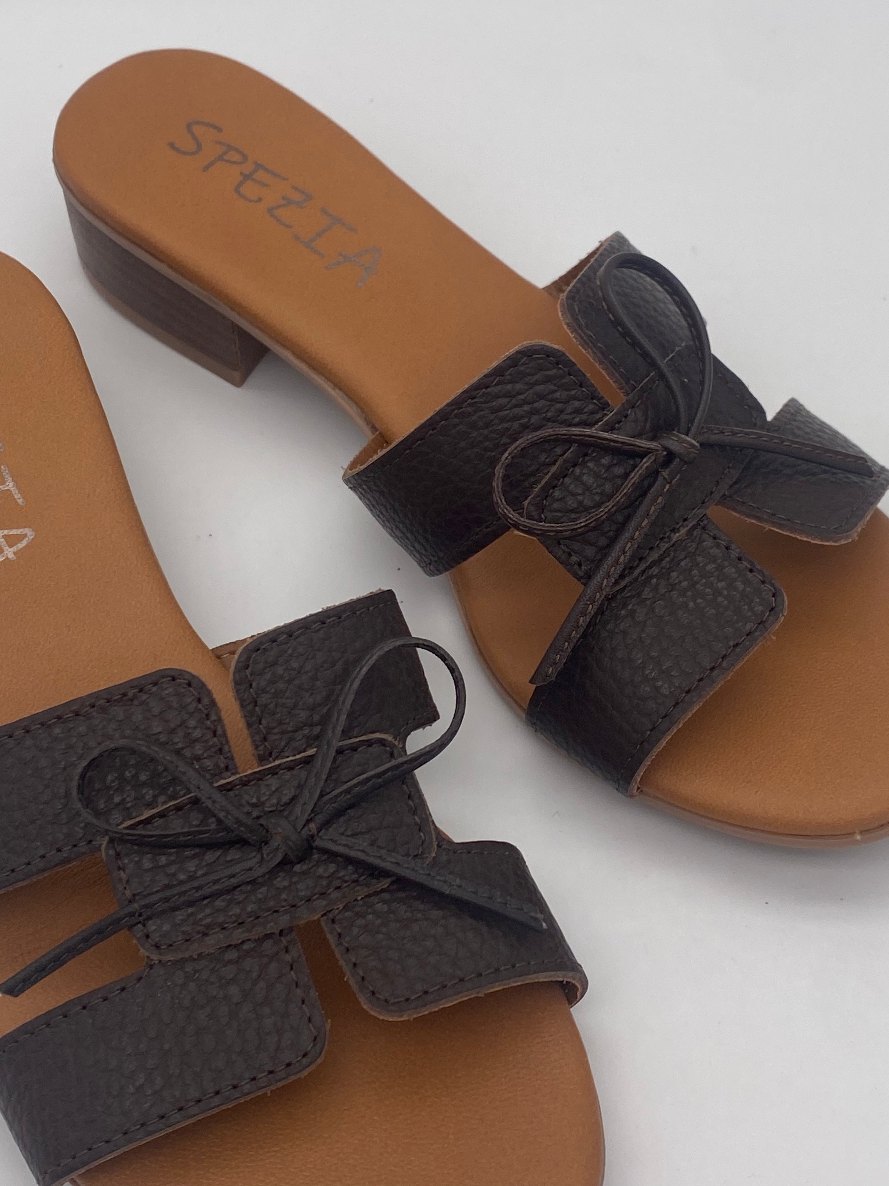 Made in Italy - Ciabatte con Tacco Cuoio - Donna