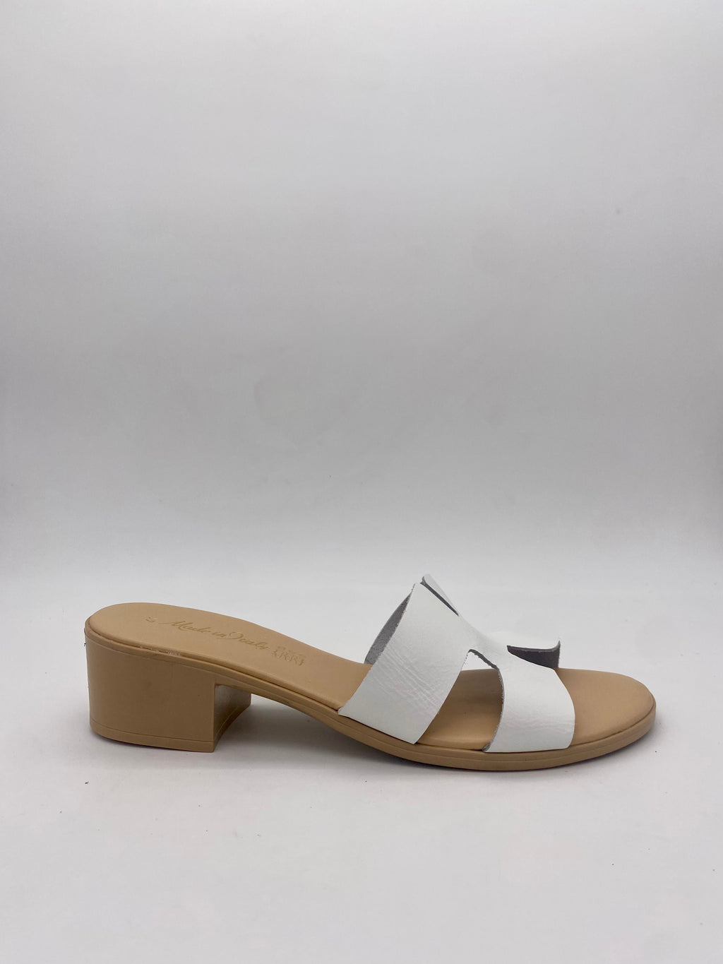 Made in Italy - Ciabatte con Tacco Bianco - Donna
