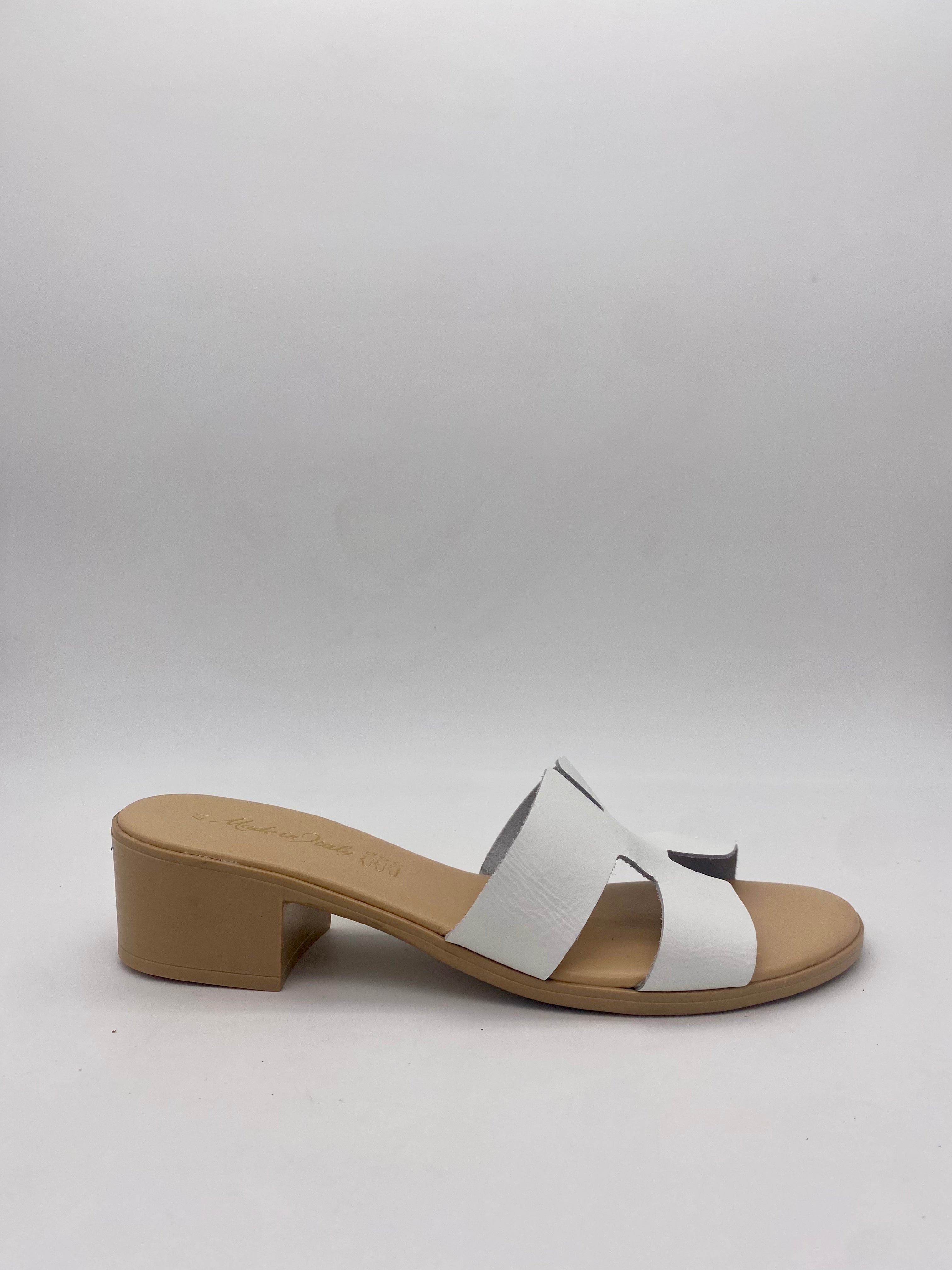 Made in Italy - Ciabatte con Tacco Bianco - Donna