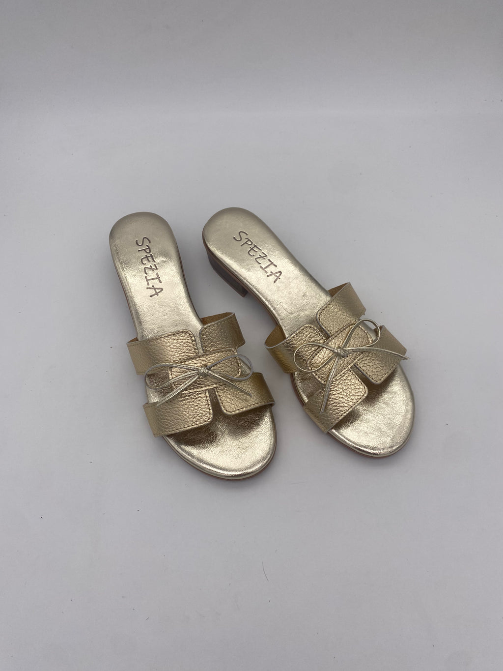 Made in Italy - Ciabatte con Tacco/Fiocco LAM/ORO - Donna