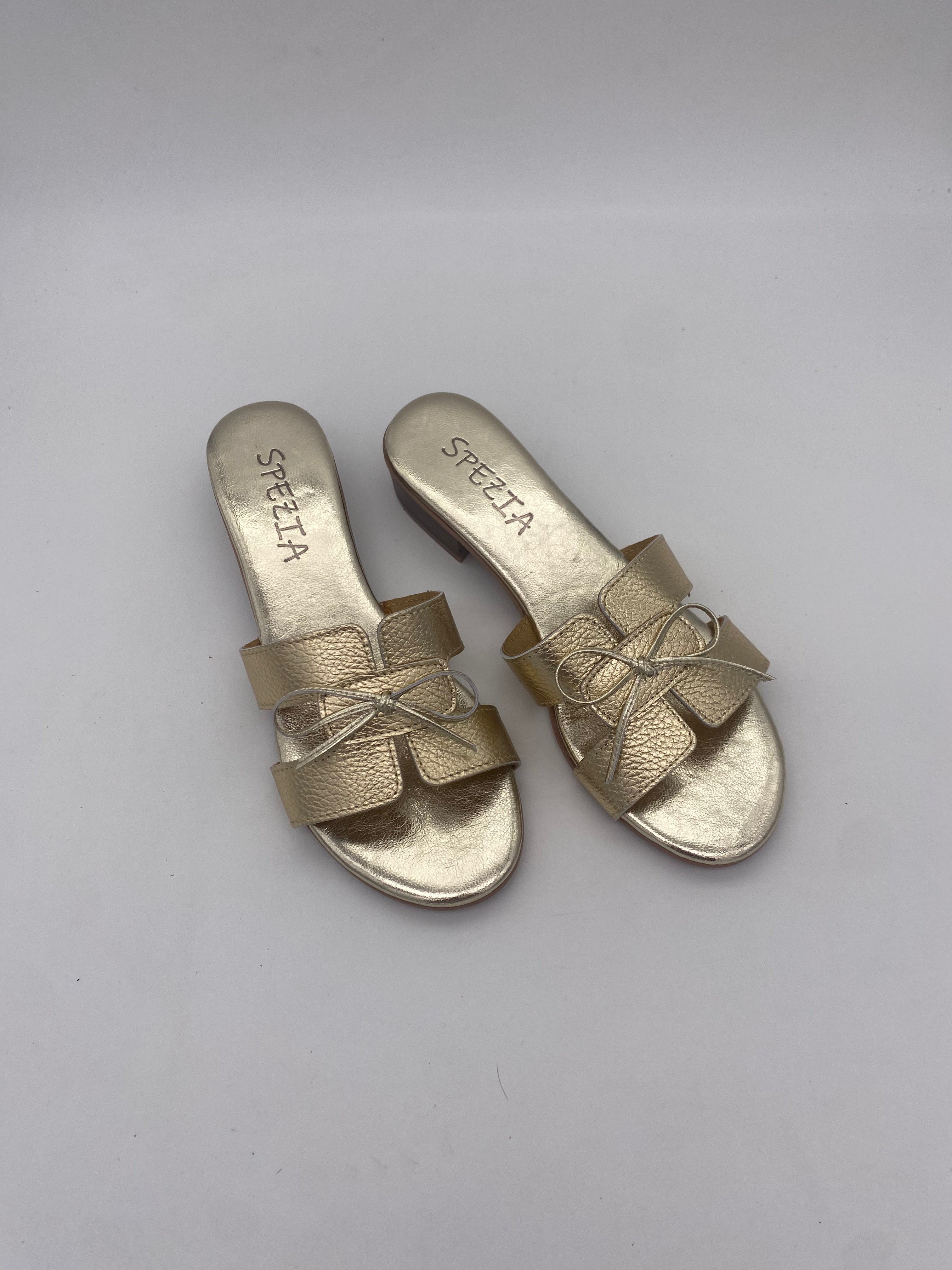 Made in Italy - Ciabatte con Tacco/Fiocco LAM/ORO - Donna