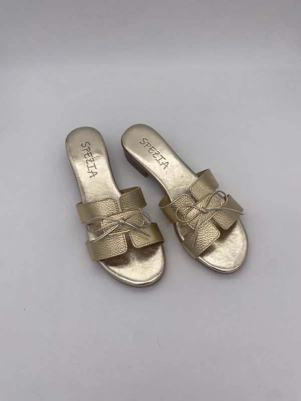 Made in Italy - Ciabatte con Tacco/Fiocco LAM/ORO - Donna