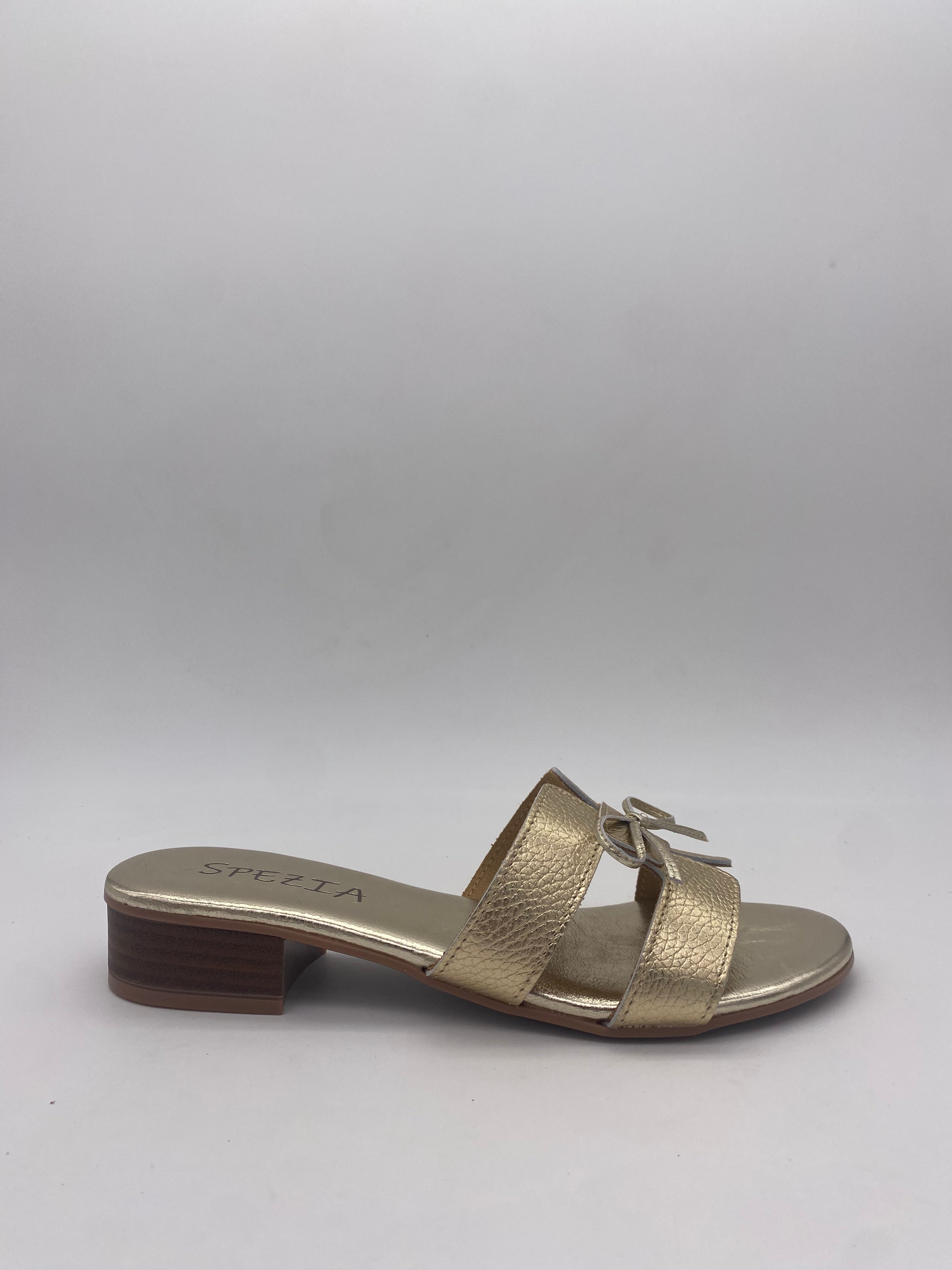 Made in Italy - Ciabatte con Tacco/Fiocco LAM/ORO - Donna