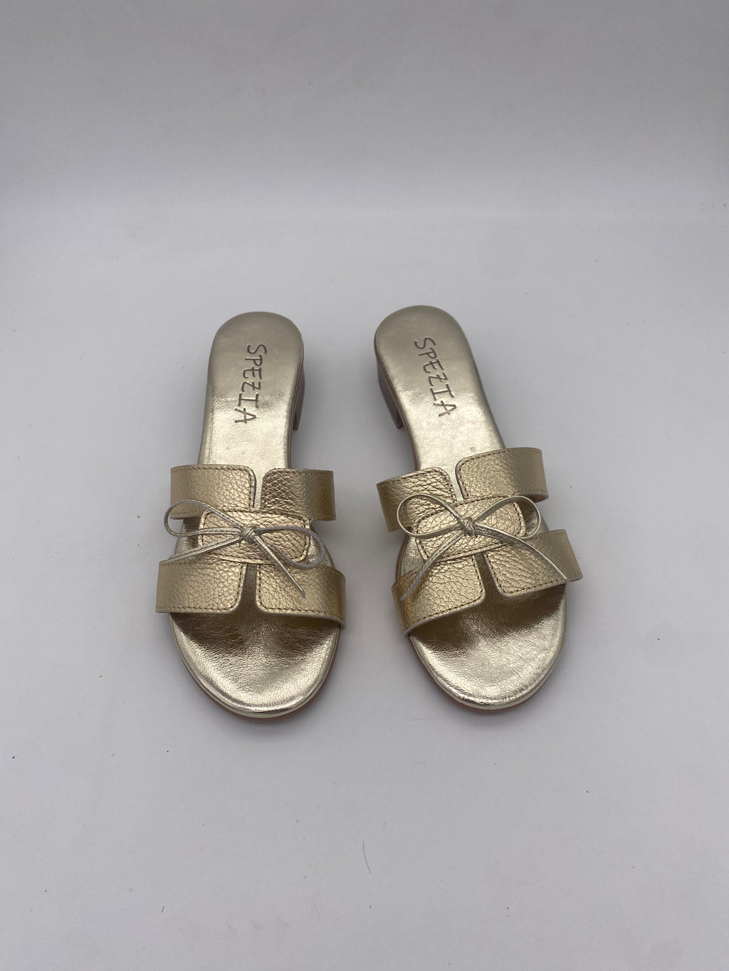 Made in Italy - Ciabatte con Tacco/Fiocco LAM/ORO - Donna
