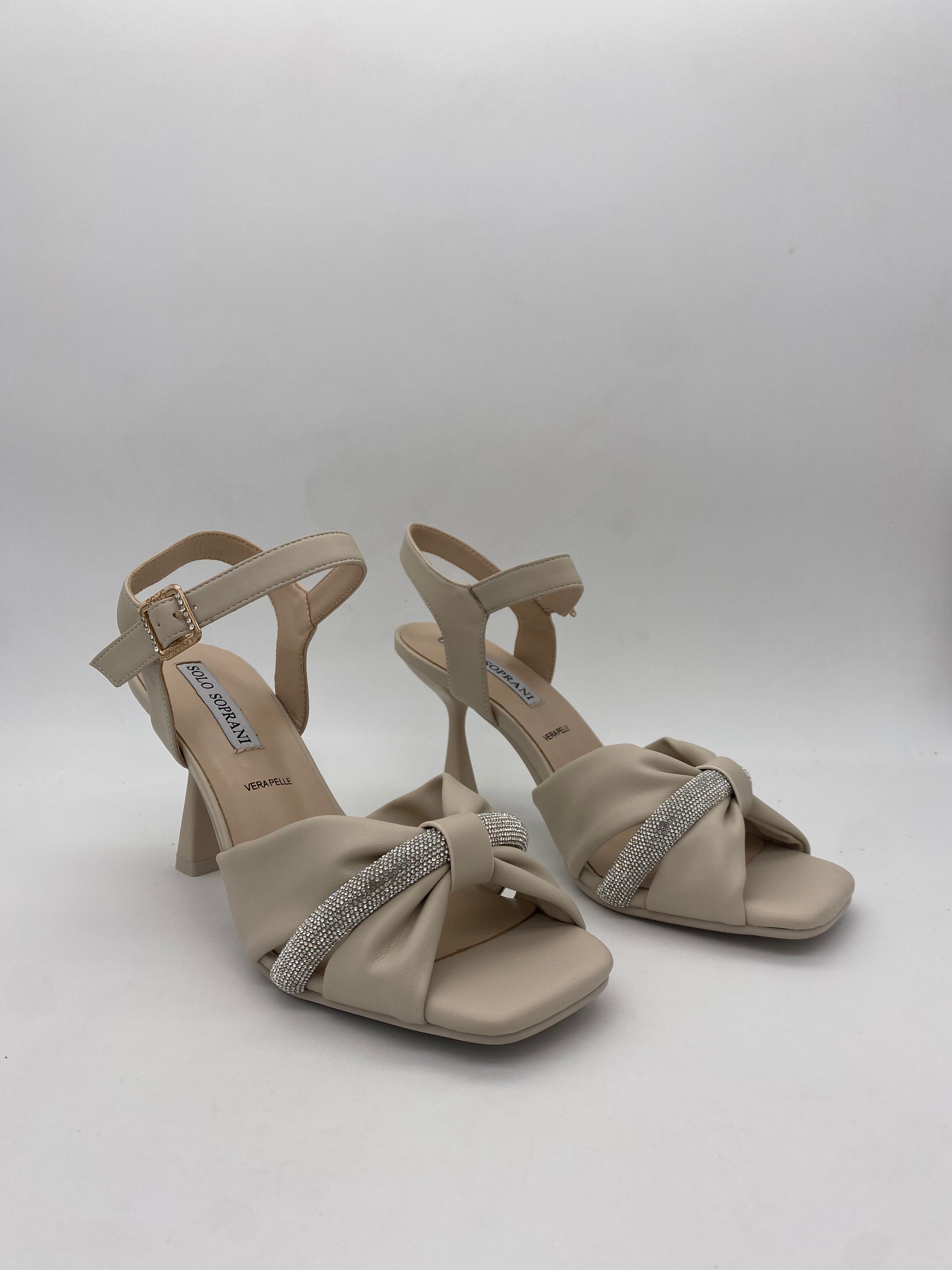 SOLO SOPRANI - Sandalicon tacco  Nero/Beige/Glitter - Donna