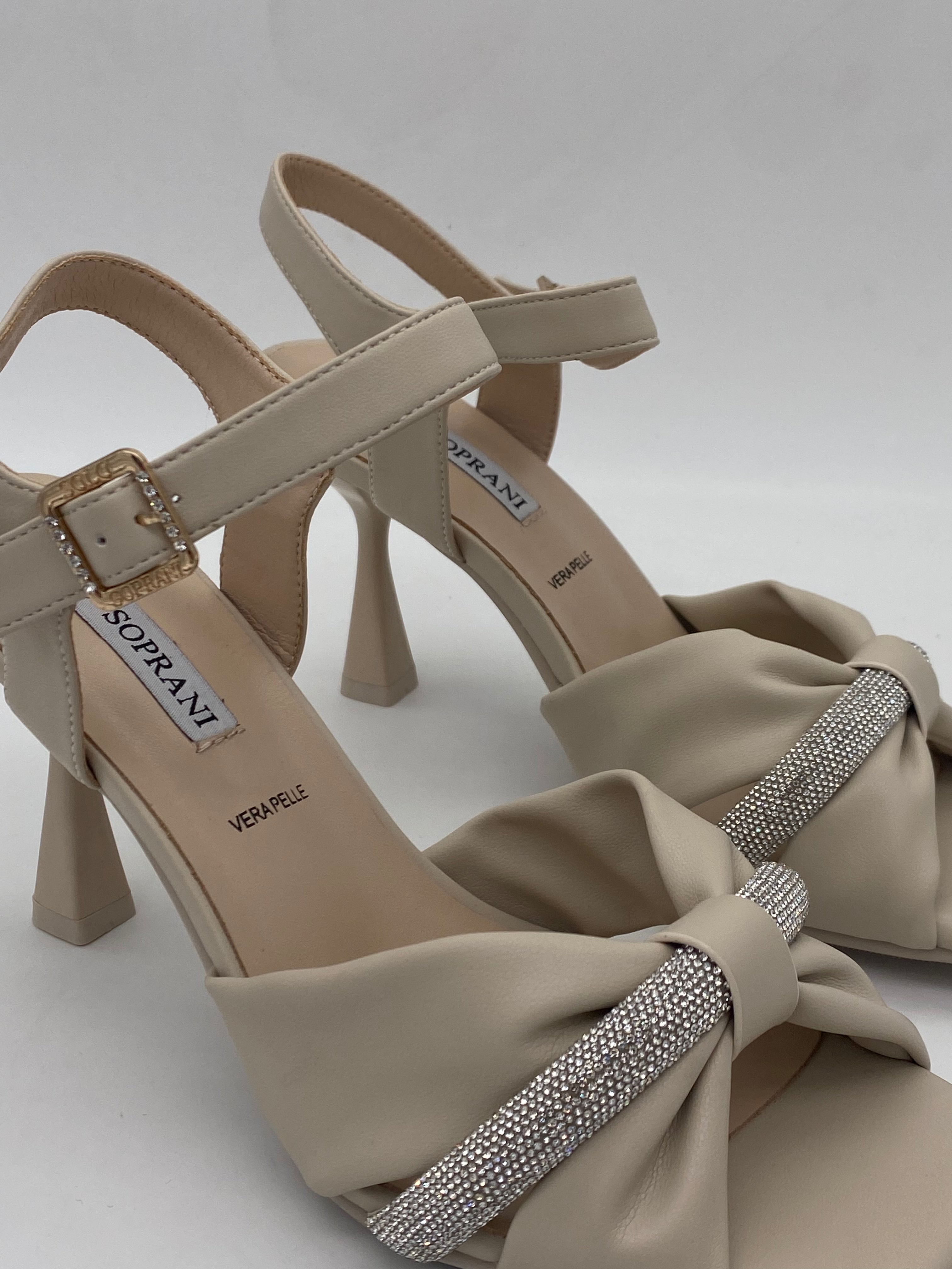 SOLO SOPRANI - Sandalicon tacco  Nero/Beige/Glitter - Donna