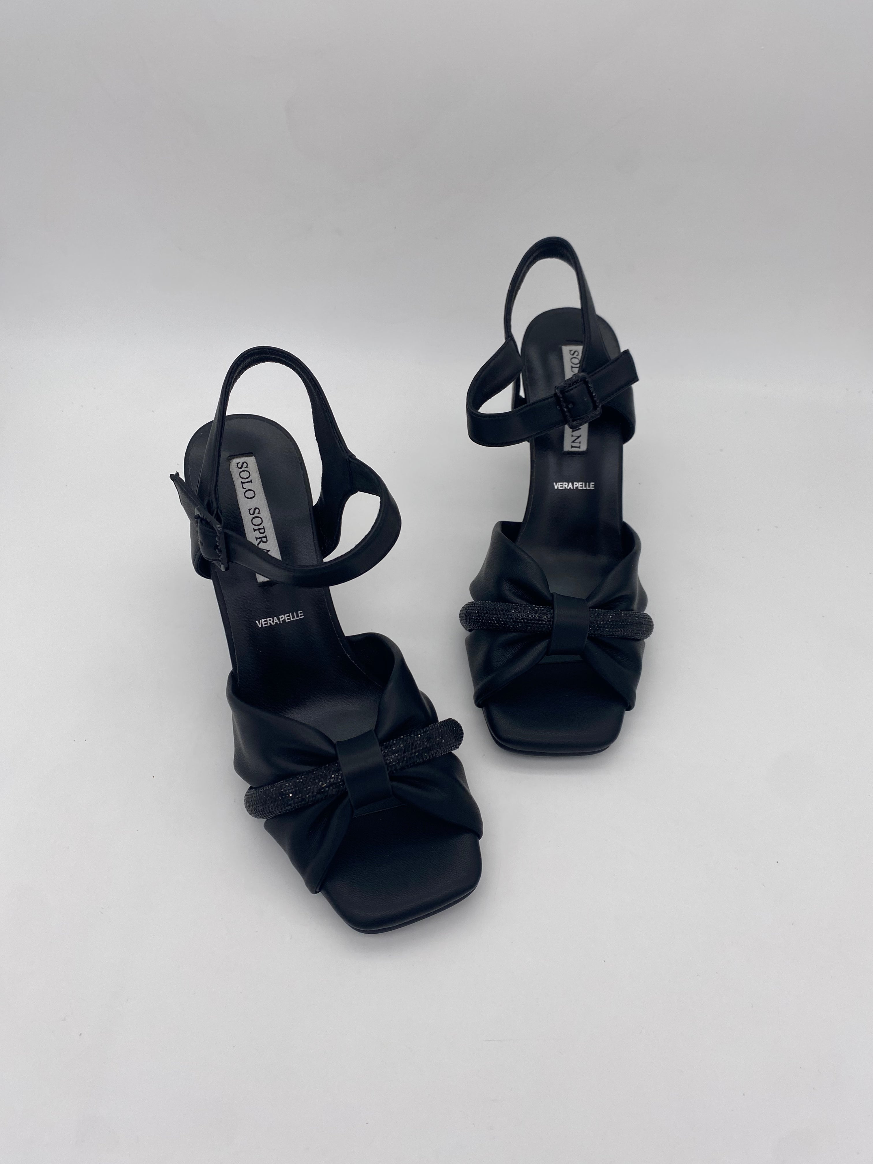 SOLO SOPRANI - Sandalicon tacco  Nero/Beige/Glitter - Donna