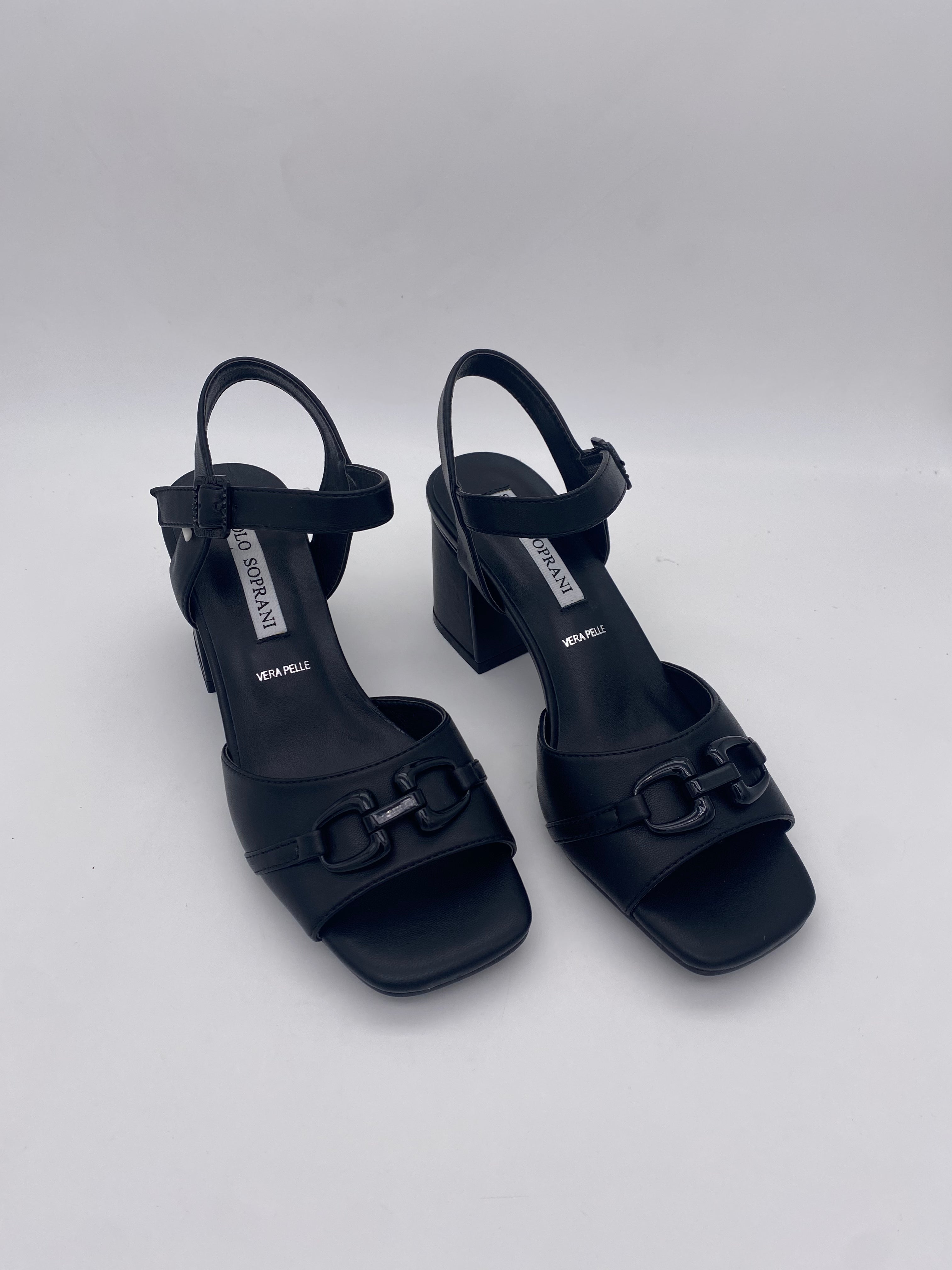 SOLO SOPRANI - Decoltè/Sandali Nero in Pelle - Donna