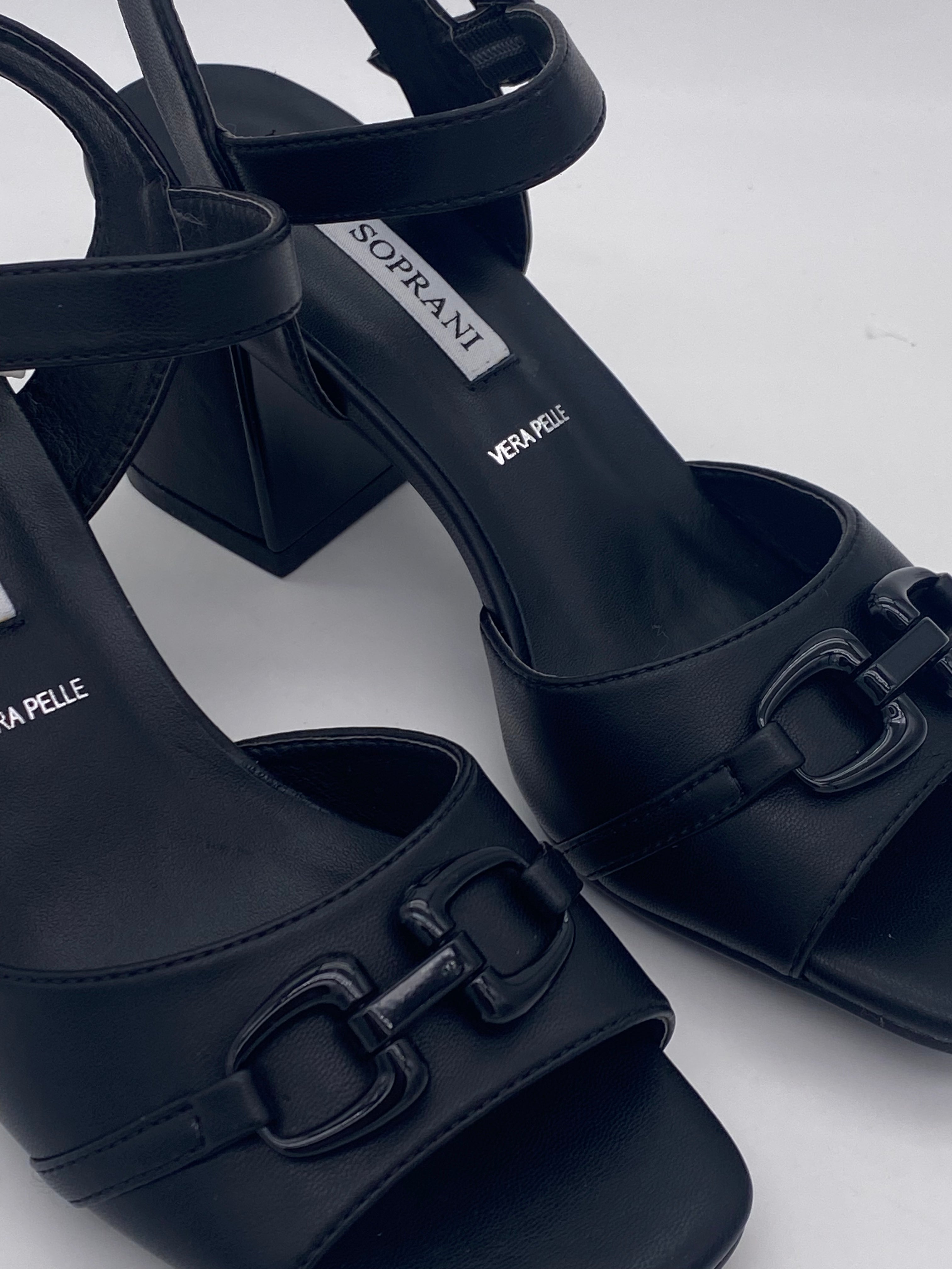 SOLO SOPRANI - Decoltè/Sandali Nero in Pelle - Donna