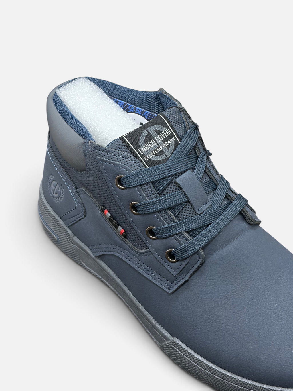 Scarponcini da uomo Enrico Coveri modello Cassel blu in materiale sintetico con lacci, venduti da Alex Calzature