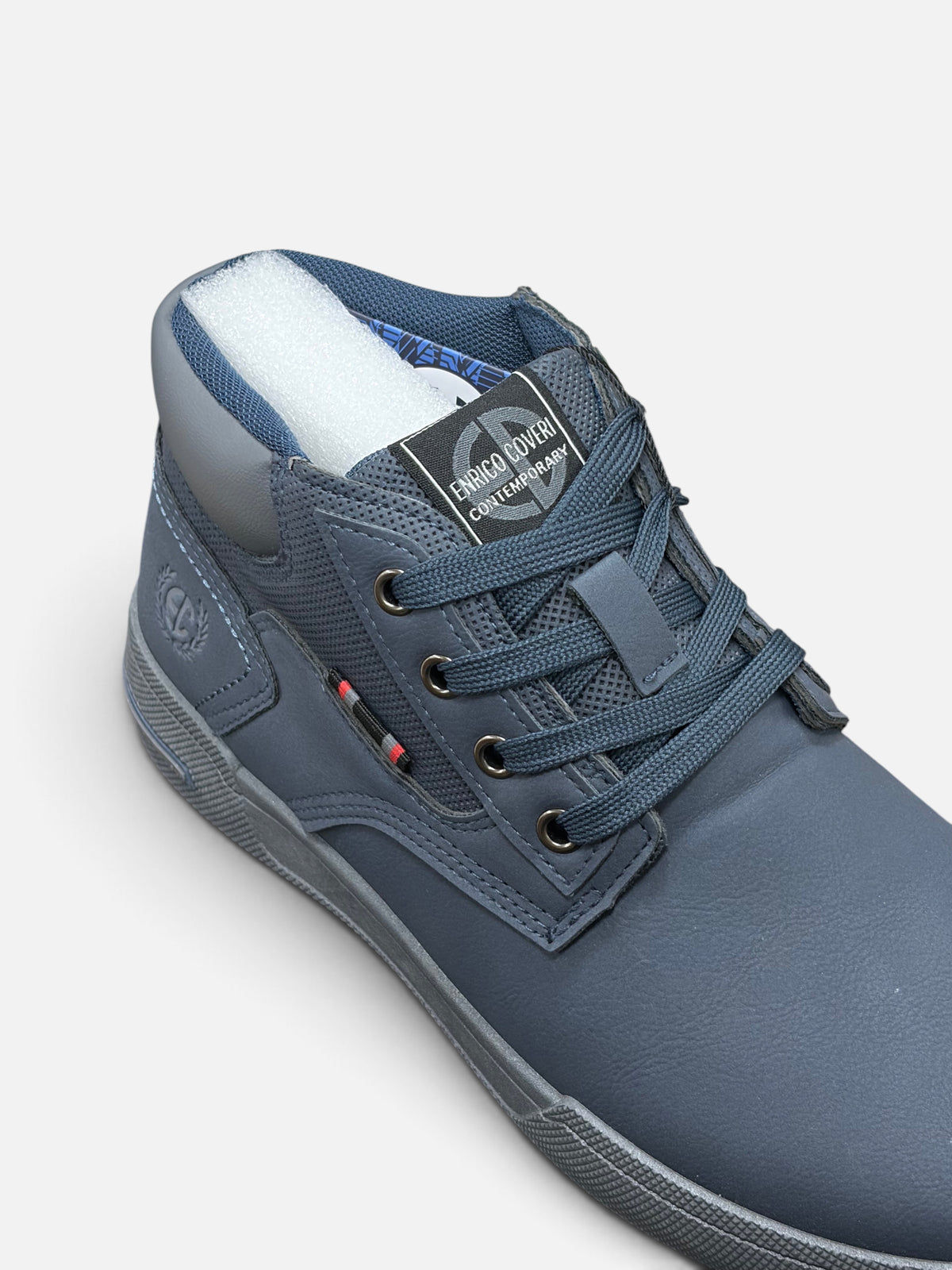 Scarponcini da uomo Enrico Coveri modello Cassel blu in materiale sintetico con lacci, venduti da Alex Calzature